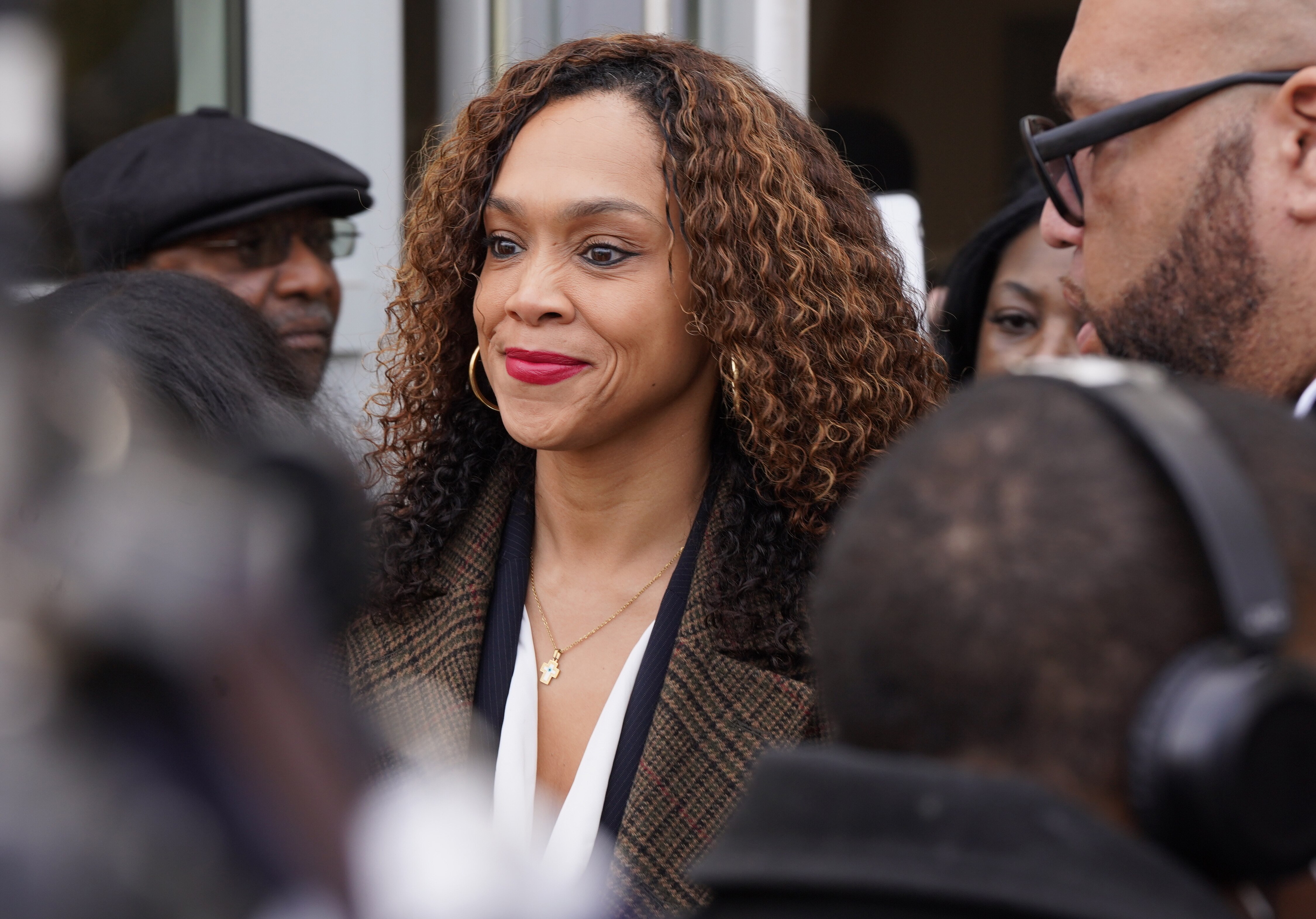 Former Baltimore State’s Attorney Marilyn Mosby leaves U.S. District Court in Greenbelt on Friday after a hearing on a motion for judgment of acquittal in her mortgage fraud case. U.S. District Judge Lydia Kay Griggsby denied the motion and ordered Mosby to surrender her passport.