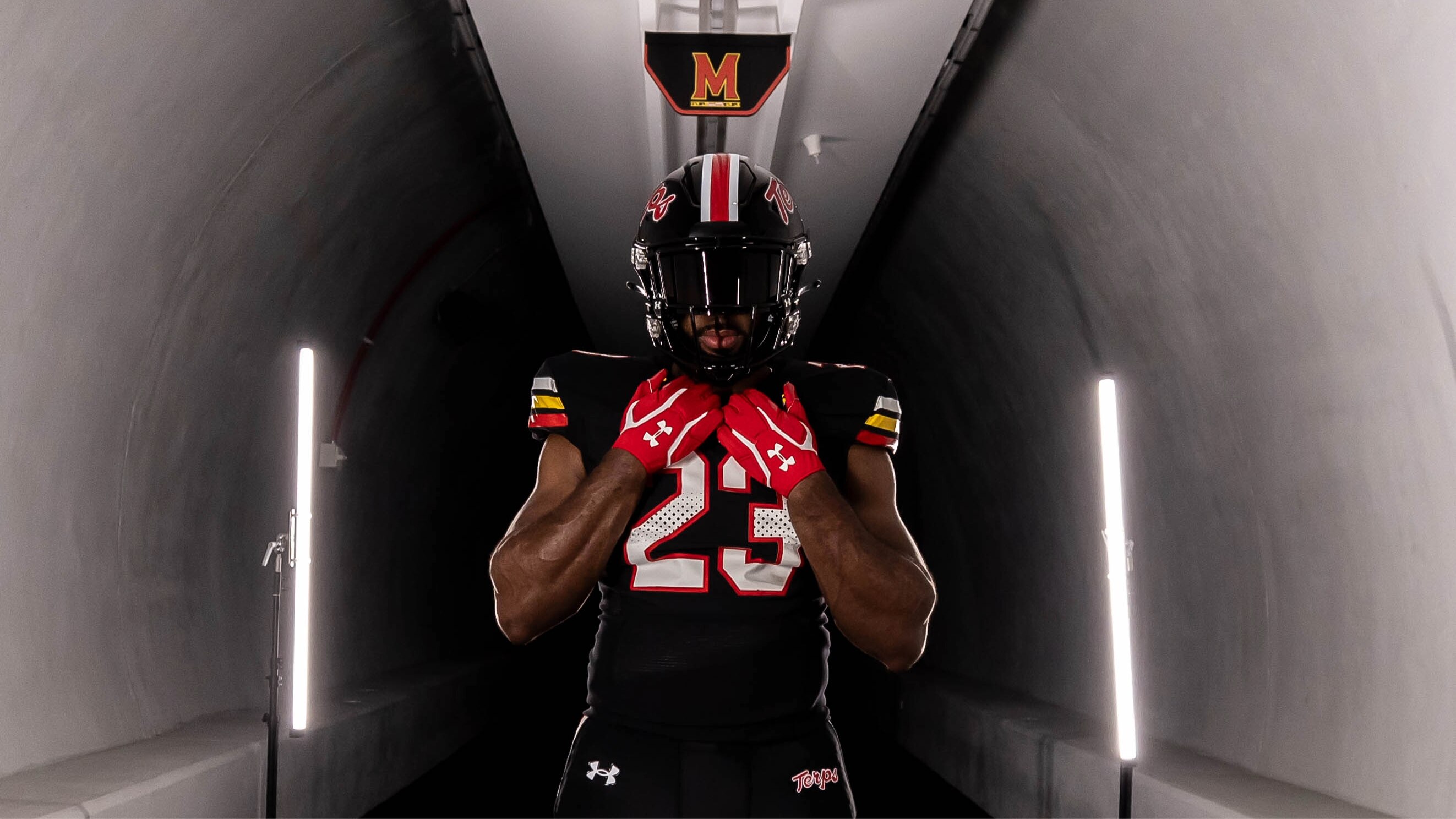 Maryland will debut a black version of its Terps Script uniforms during Friday night's prime-time game against Virginia on national television. (Photo courtesy of Maryland Athletics)