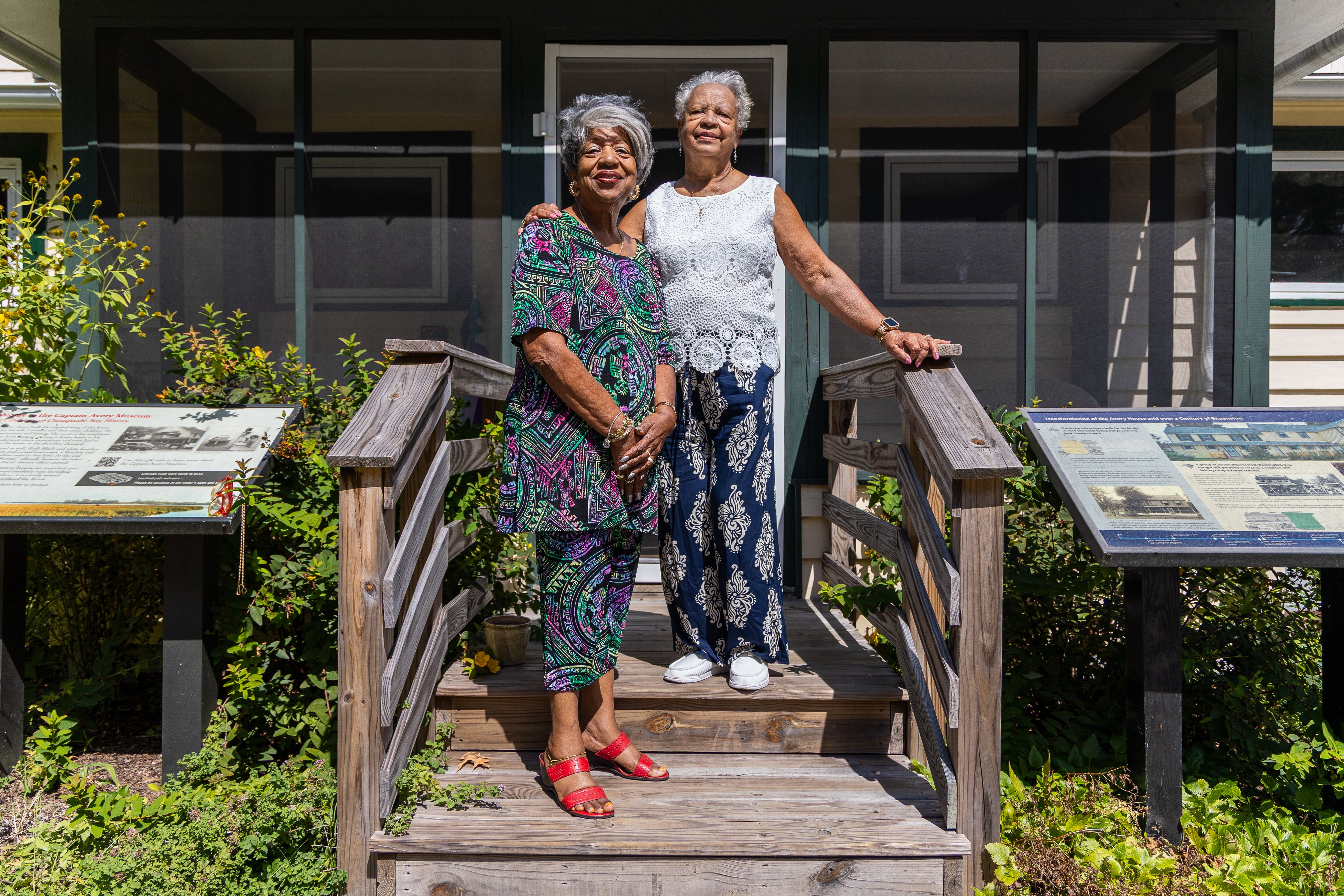 Alice Ennals, left, and Darlene Washington contributed their experiences to the Captain Avery Museum's "Buyboats to Beaches" exhibit in Shady Side.