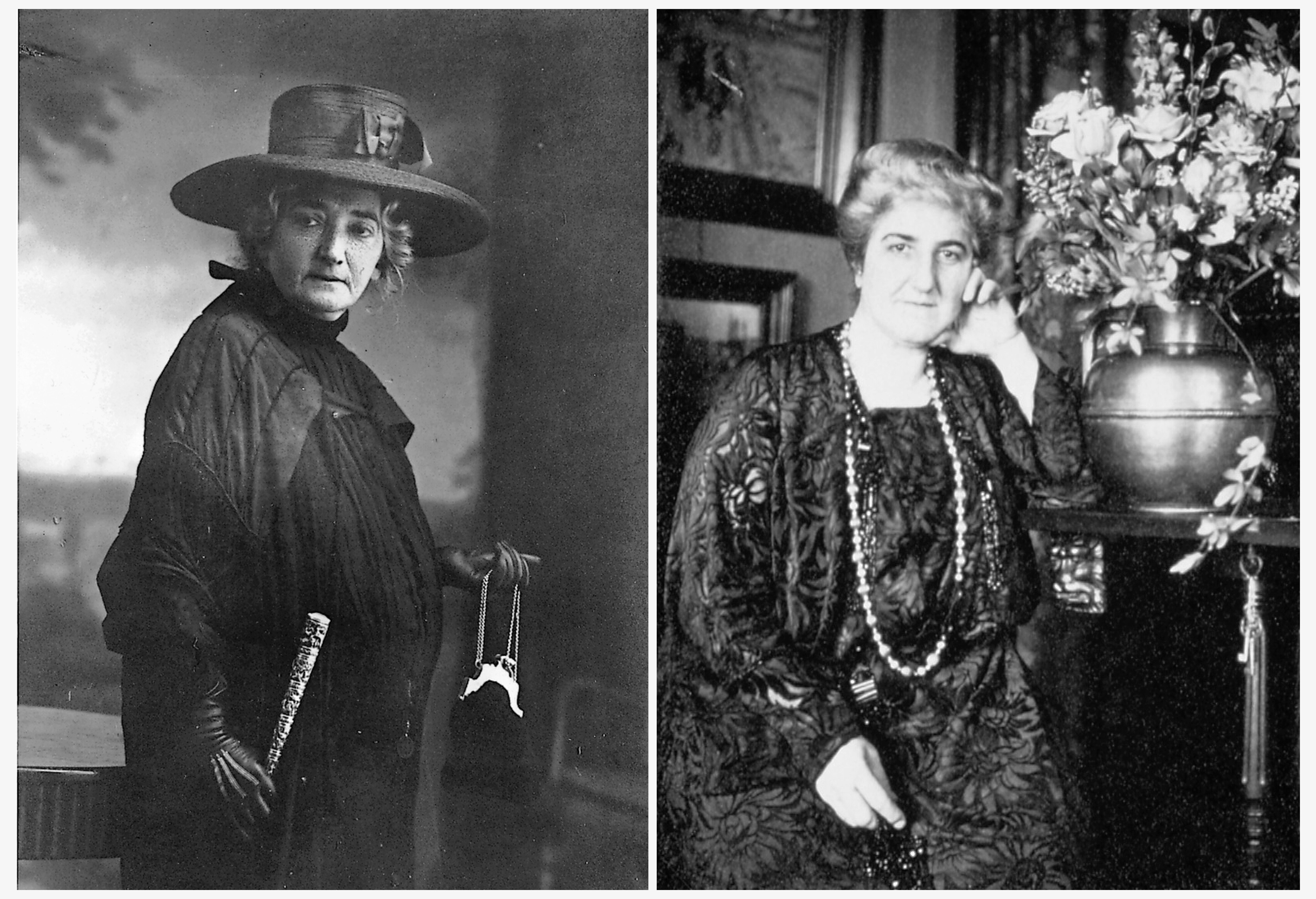 (left) Claribel Cone in Munich, c 1915-16. and sister Etta Cone in her apartment at the Marlborough Apartments, Baltimore, Maryland.