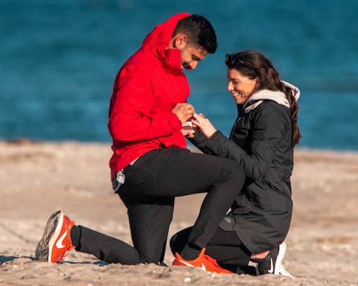 Vikesh Patel proposed to Audrey on a North Carolina beach. They married in April 2024.