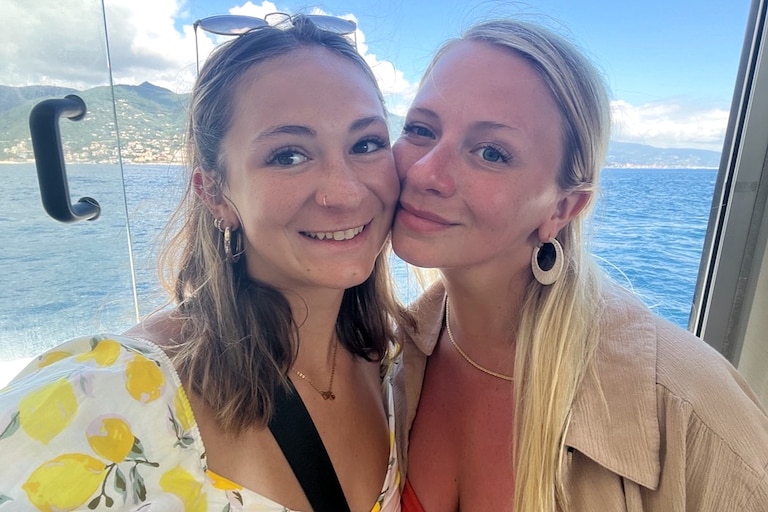 Kalin Rytina, right, with her sister Madi Rytina. Kalin Rytina suffered a medical emergency while traveling and was hospitalized in Panama.