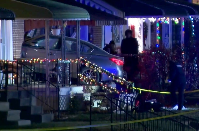 A 27-year-old man was seriously injured after being shot in a vehicle and crashing into a home in West Baltimore on Christmas Eve, according to police.