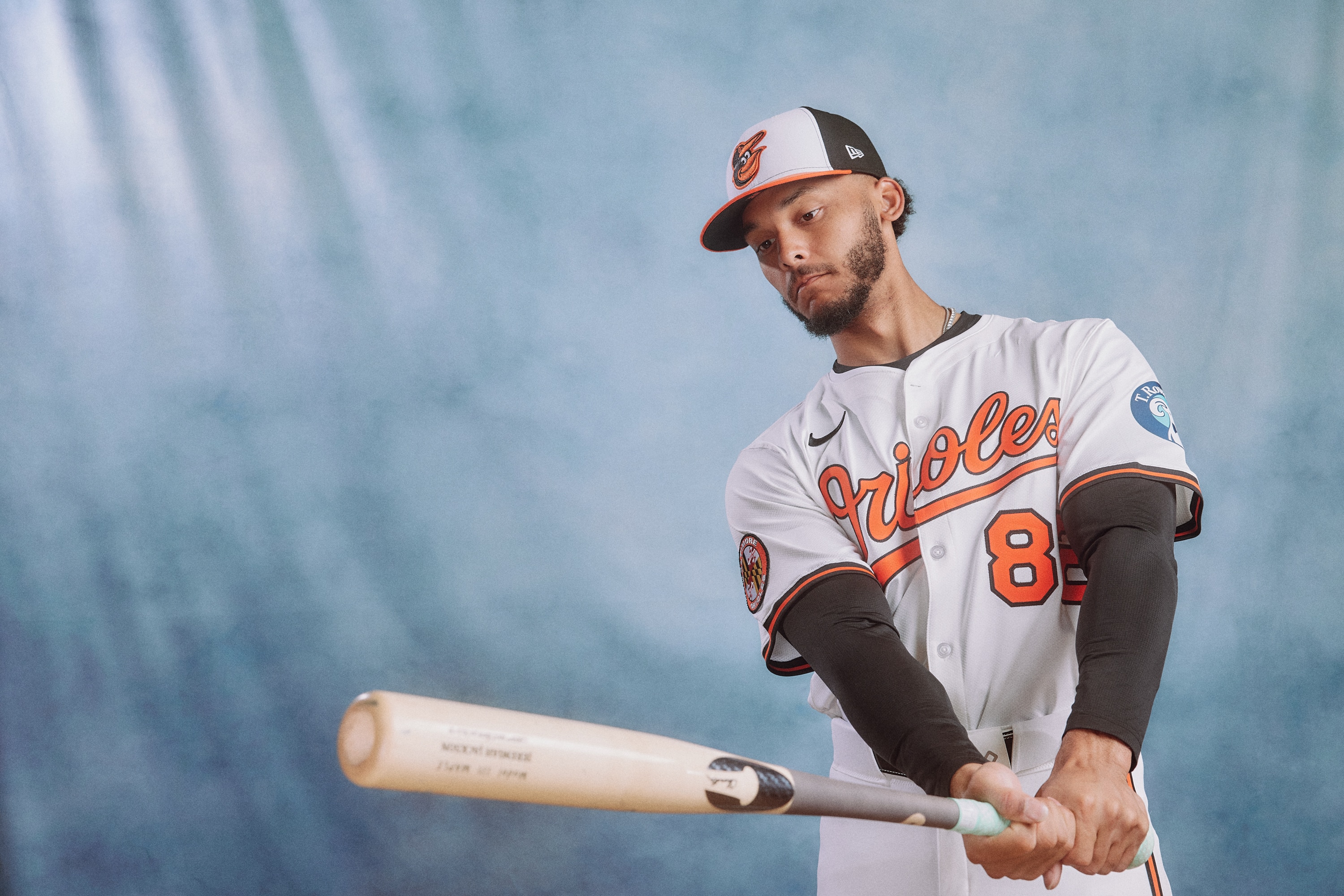 Infielder Jeremiah Jackson photographed during the 2025 Baltimore Orioles Media Day during spring training.
