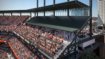 Renderings of the Oriole Park at Camden Yards. The Maryland Stadium Authority will remove seats this offseason from the upper deck of Oriole Park's left field and add a standing room area.