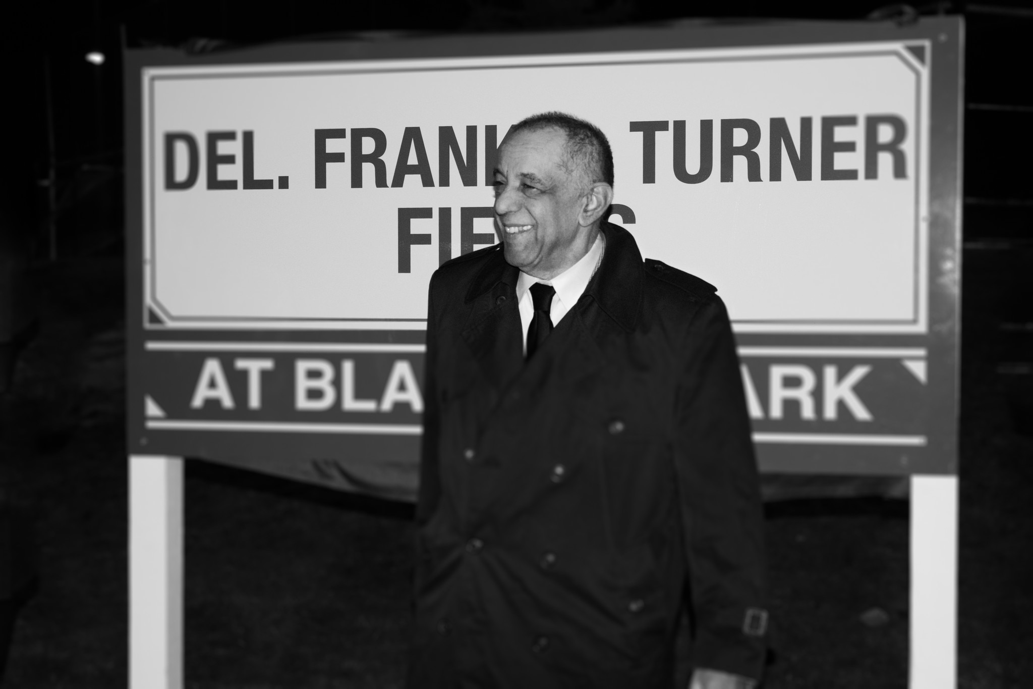 Then-Del. Frank S. Turner at the 2014 dedication ceremony of the fields at Blandair Park in his name.