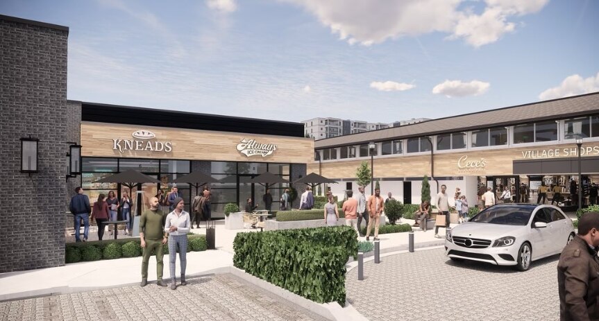 A rendering of the Village of Cross Keys featuring Kneads.