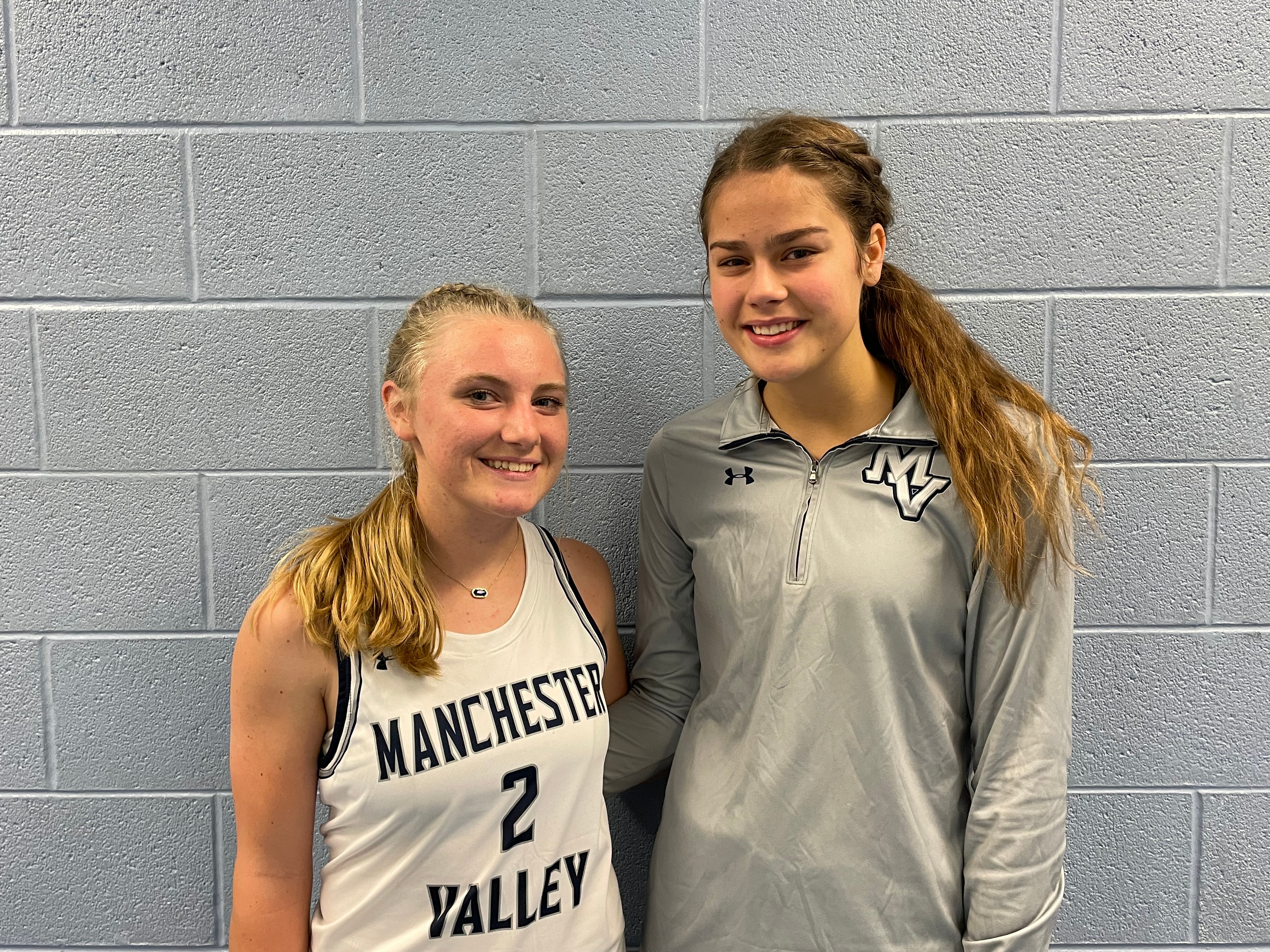 Manchester Valley's Emma Penczek (2) and Reese Kresslein combined for 22 points to lead the No. 14 Mavericks past No. 15 Harford Tech, 32-23, in Monday night's basketball season opener. Penczek also had four steals as the Mavericks forced many of Harford Tech's 26 turnovers. Kresslein had eight rebounds.