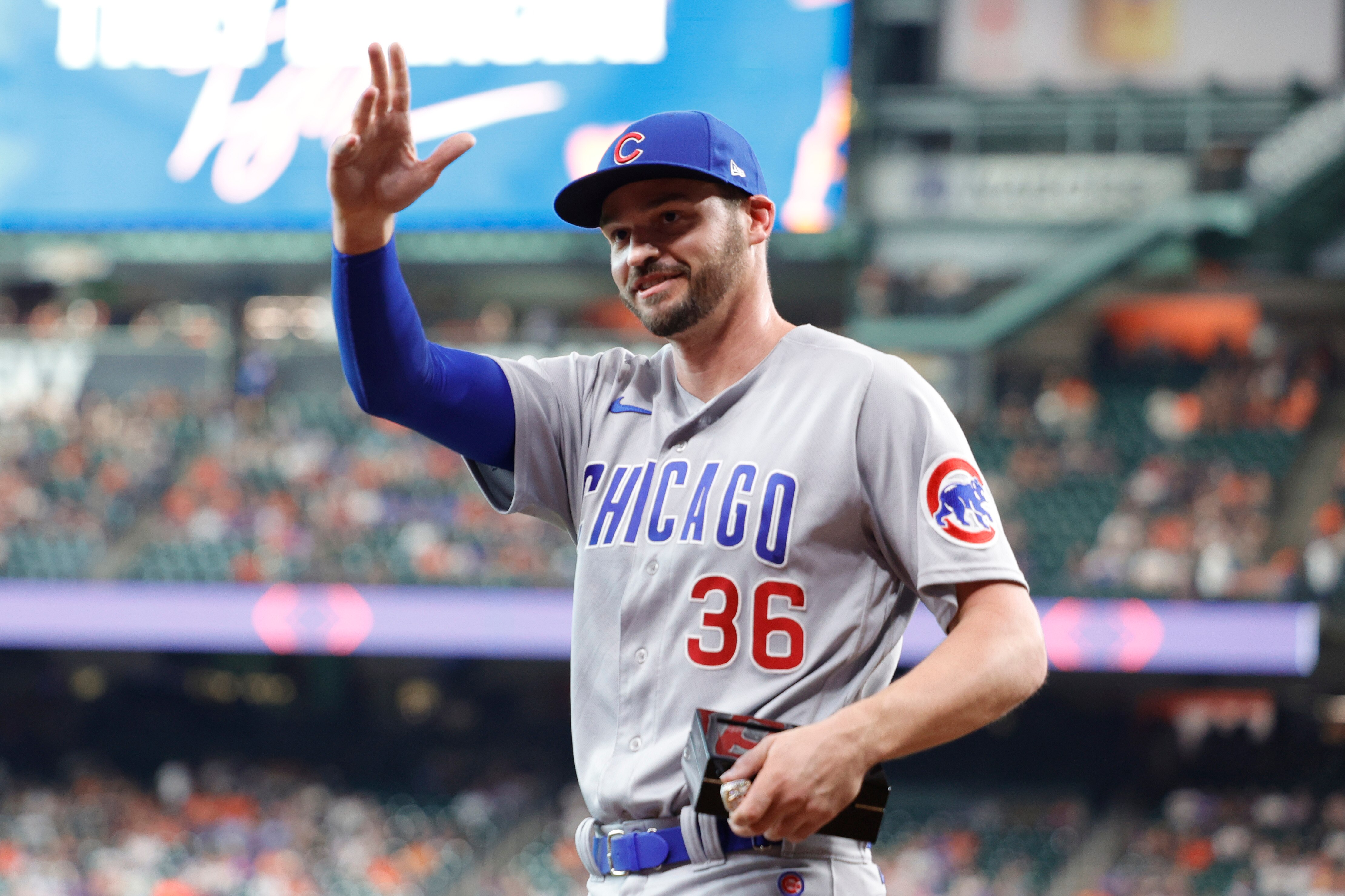 Trey Mancini of the Chicago Cubs was with the Baltimore Orioles for six years.