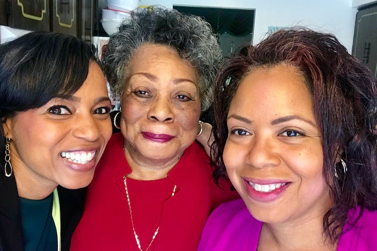 Patricia Alsobrooks with her daughters Angela and Kimberly.