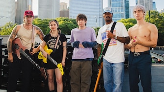 The Grammy-winning Baltimore band Turnstile, from left: Pat McCrory, Meg Mills, Brendan Yates, Franz Lyons and Daniel Fang.