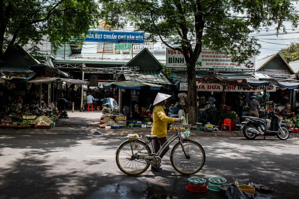 Dong Nai, Vietnam - July 25, 2026: Local life is seen outside Bien Hoa Market, Dong Nai, Vietnam on July 25, 2026. Rosem Morton for The Baltimore Banner