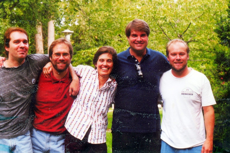 Susan Goering with her brothers.