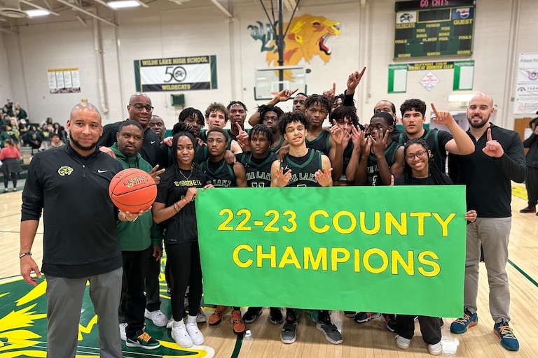 For the first time in four decades, Wilde Lake's boys basketball team are Howard County champions. The Wildecats secured the crown with a 65-55 victory over Glenelg in Columbia Thursday evening.