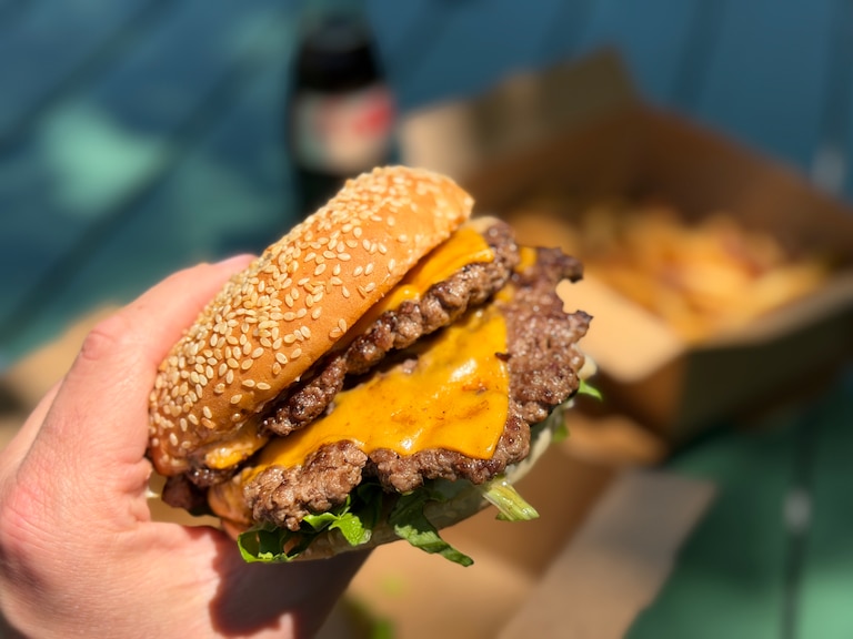 The smashburgers at John Brown General & Butchery in Cockeysville keep it simple with shredded lettuce, their own version of Big Mac sauce, mustard, American cheese and Epic pickles.