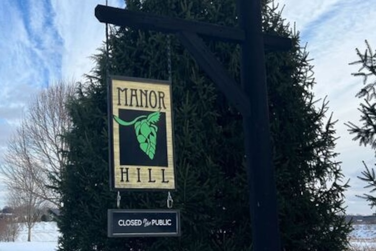 Manor Hill Brewing blanketed in snow on Wednesday Jan. 8, 2025. The brewery is open Fridays, Saturdays and Sundays.