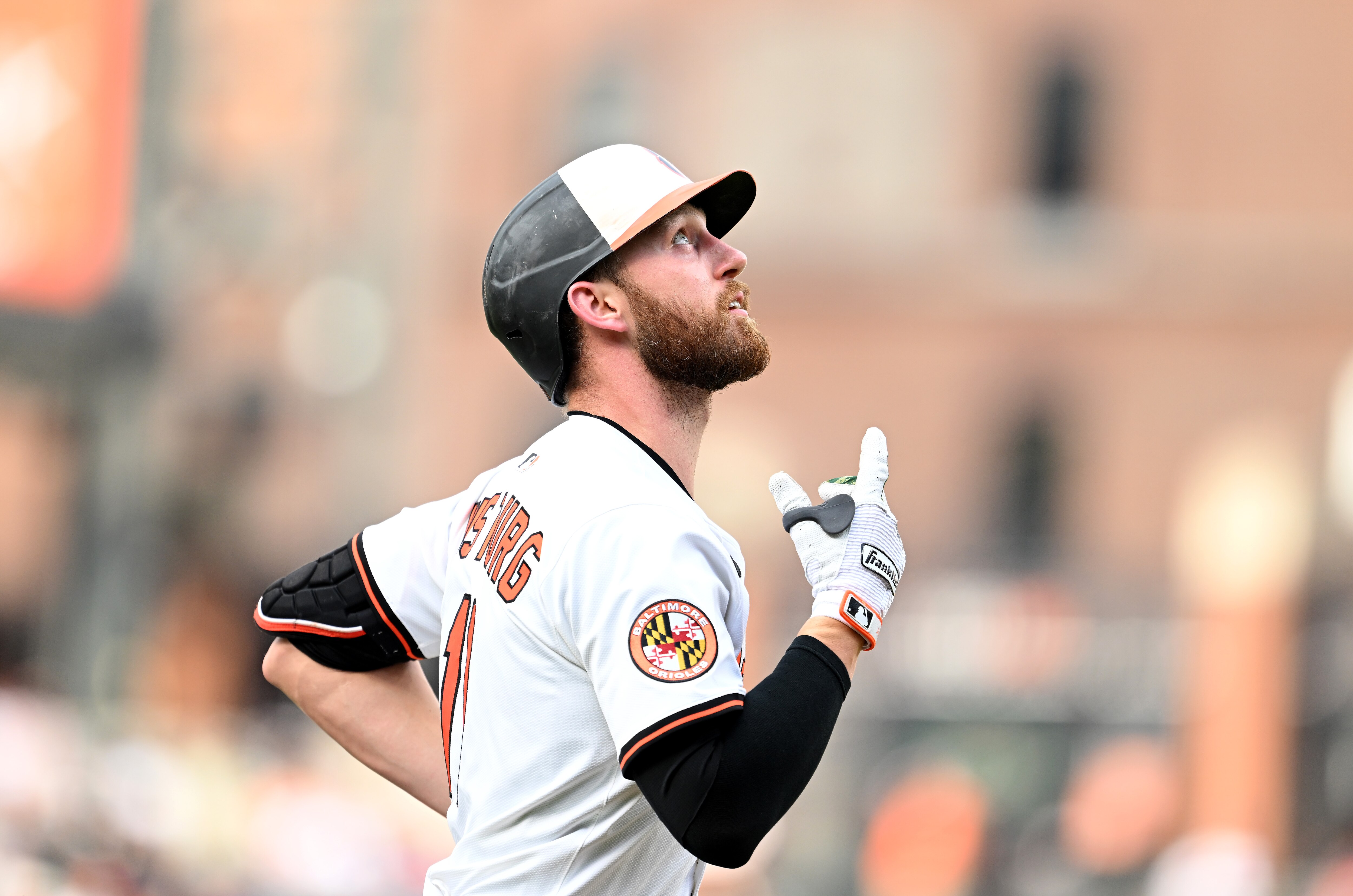 Jordan Westburg celebrates after hitting a two-run home run in the second inning against the New York Mets on July 10.