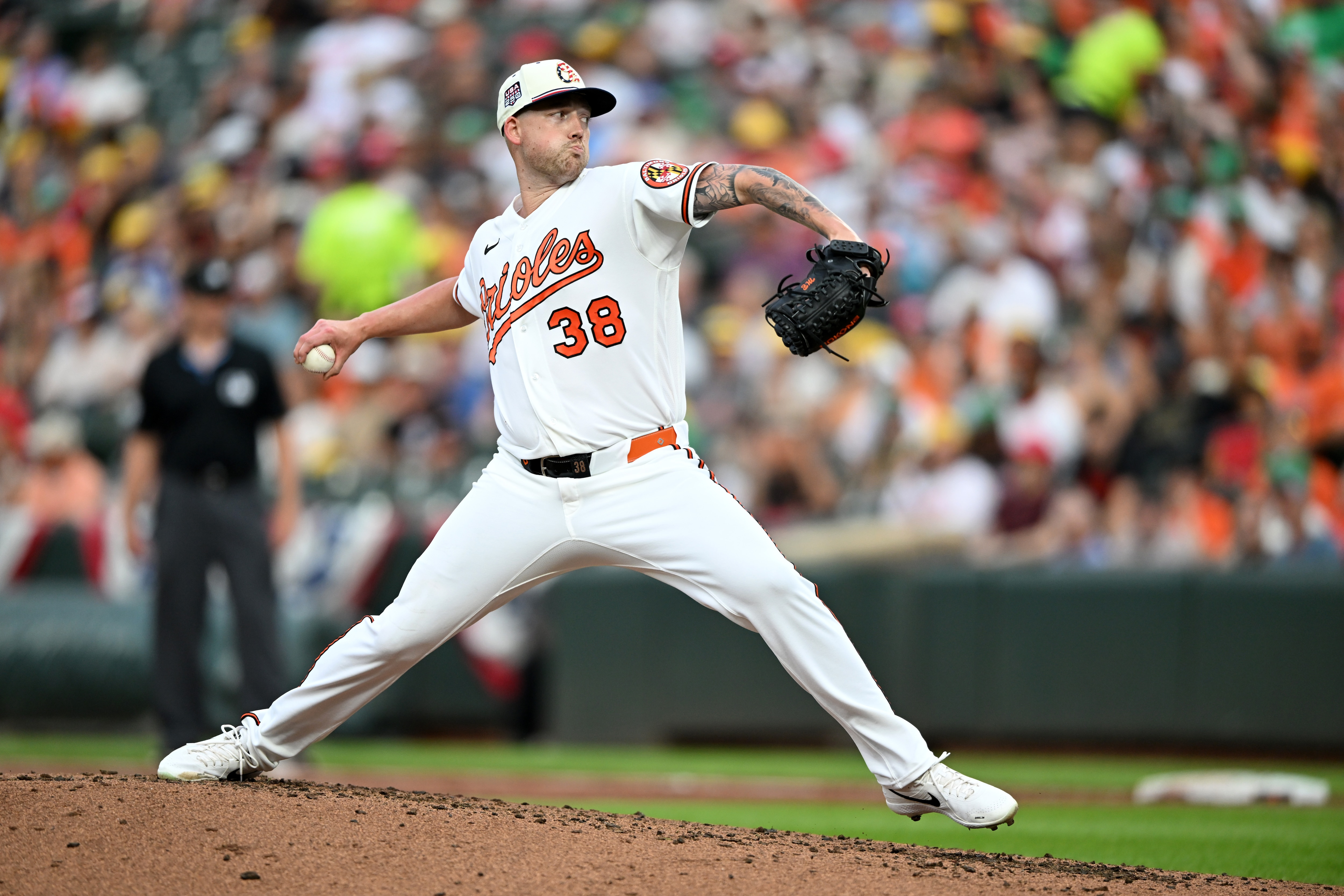 Kyle Bradish did not allow a hit until the seventh inning Saturday night against the Royals.