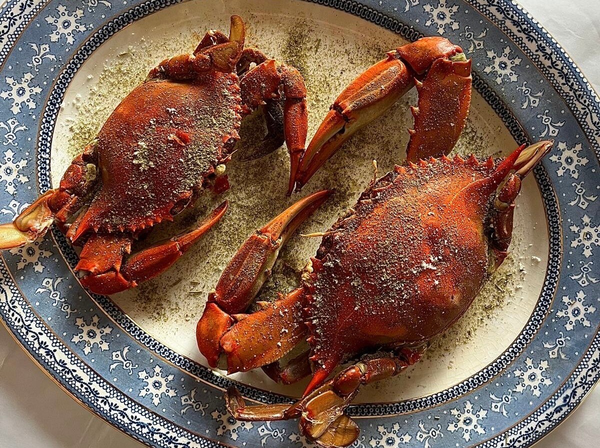 The owners of Cafe Campli demonstrated how to cook blue crabs while on vacation in Italy.