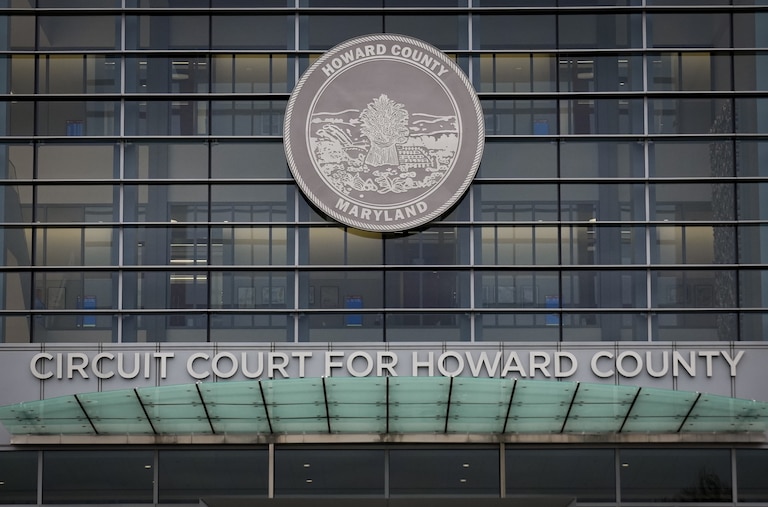 Exterior of the Circuit Court for Howard County is seen on January 30, 2024.
