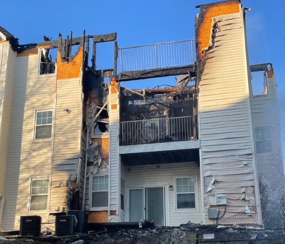 The Baltimore County Fire Department responded to the Windsor Mill apartment complex to a battle a two-alarm blaze on Brixworth Court on Tuesday, March 11, 2025.