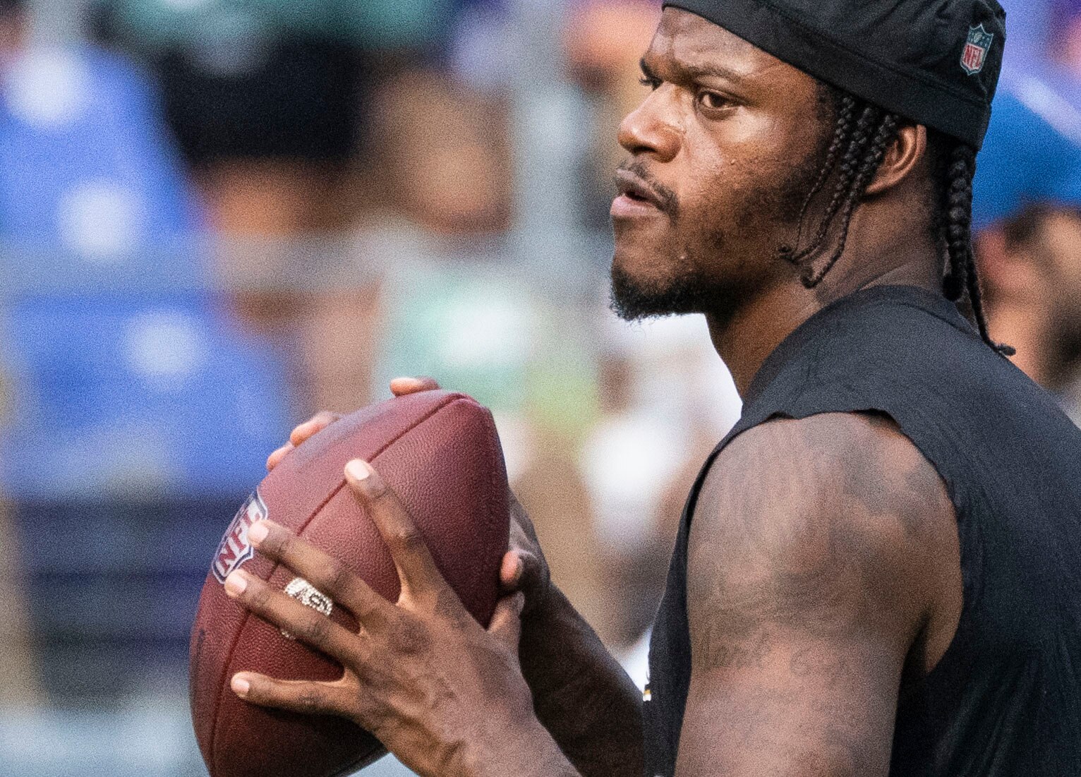 Lamar Jackson completed three of seven passes during the seven-on-seven period against the Commanders on Wednesday after a strong showing the day before.