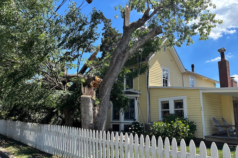 SATURDAY, JUNE 13, 2026 - Work crews repair power lines on Saturday in West Annapolis at the corner of Melvin Avenue and Tucker Street.