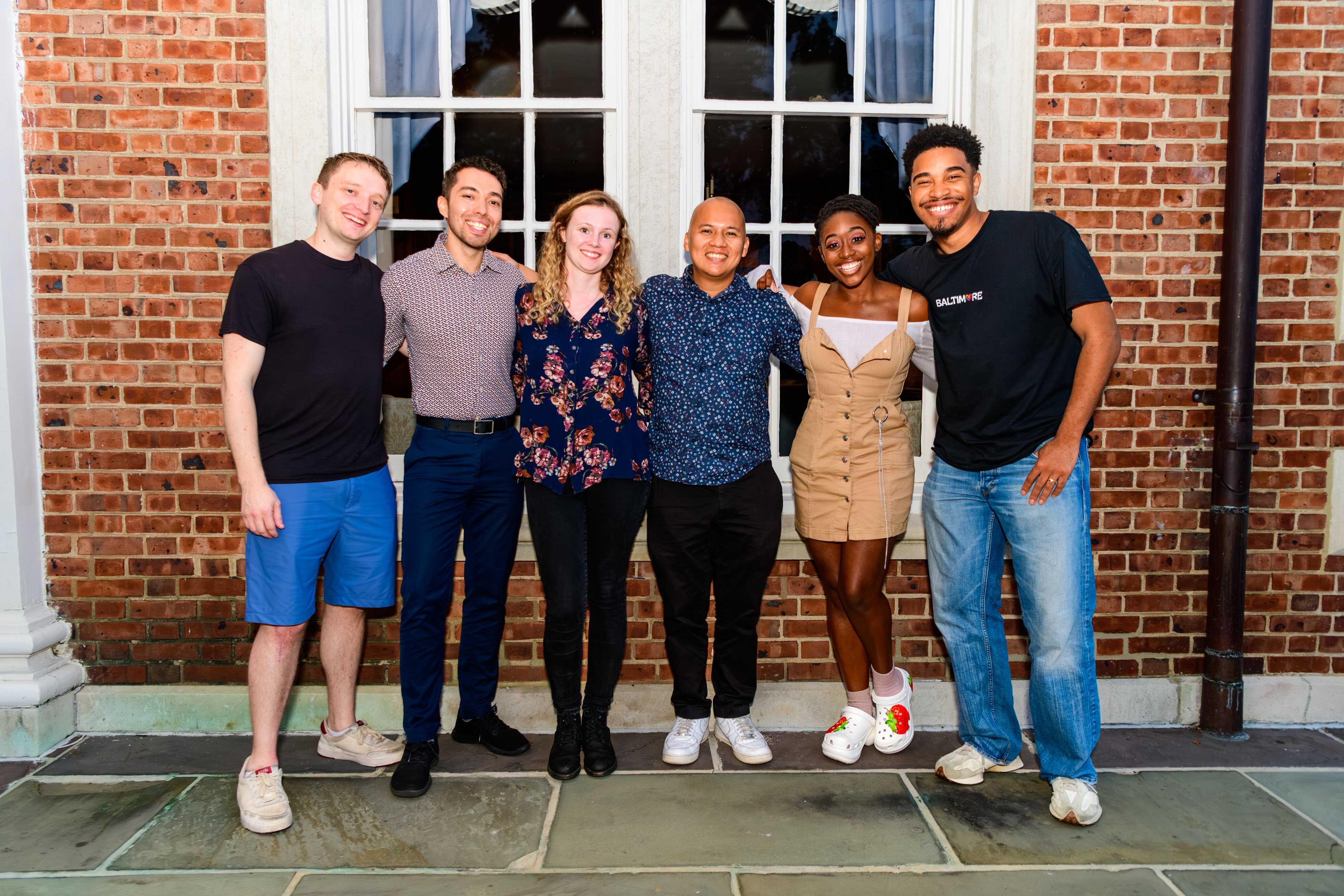 Strathmore's 2026 Artists in Residence, from left, Michael McSweeney, Juan Manú, Ellen Gira, Chris Hon, Kanysha Williams and Cyrus Mackey.