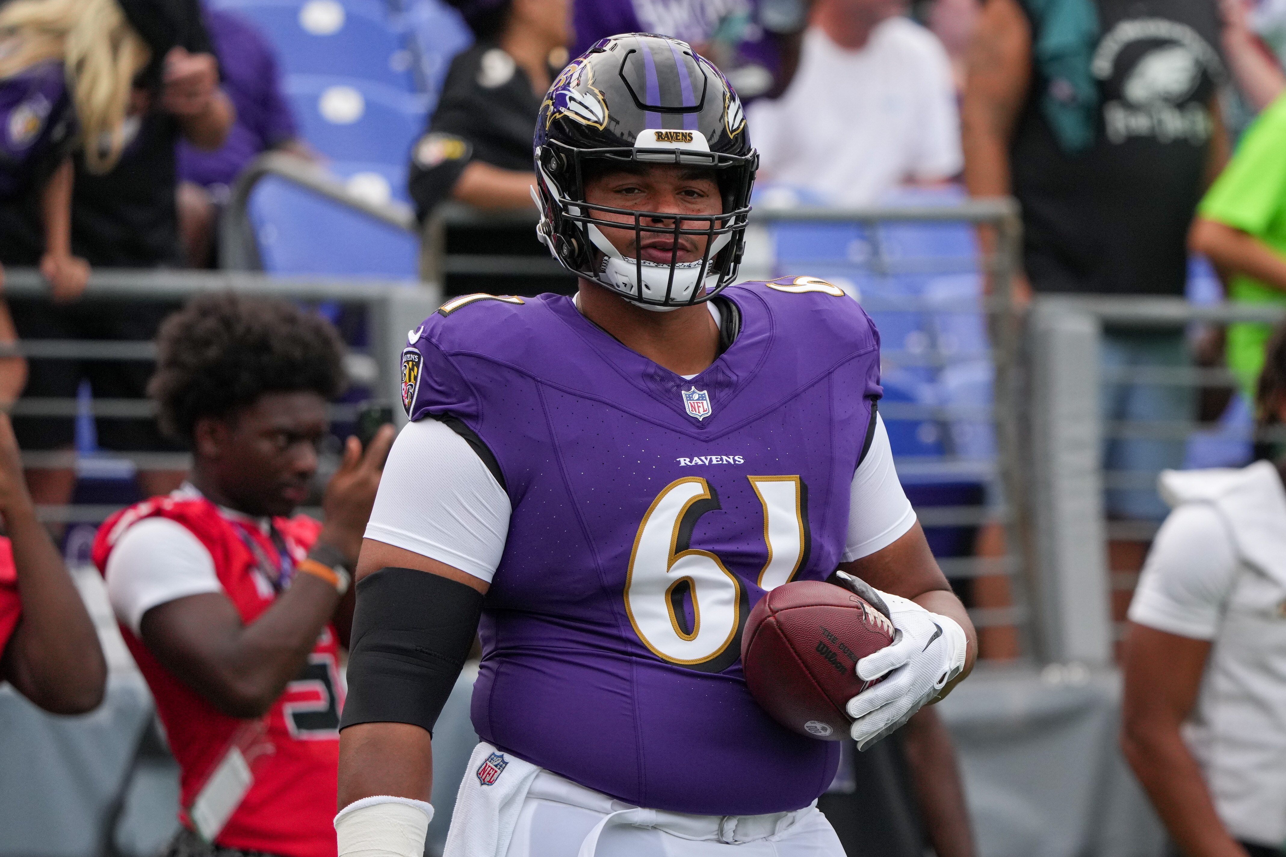 Ravens center Sam Mustipher started 40 games in three seasons with the Chicago Bears.