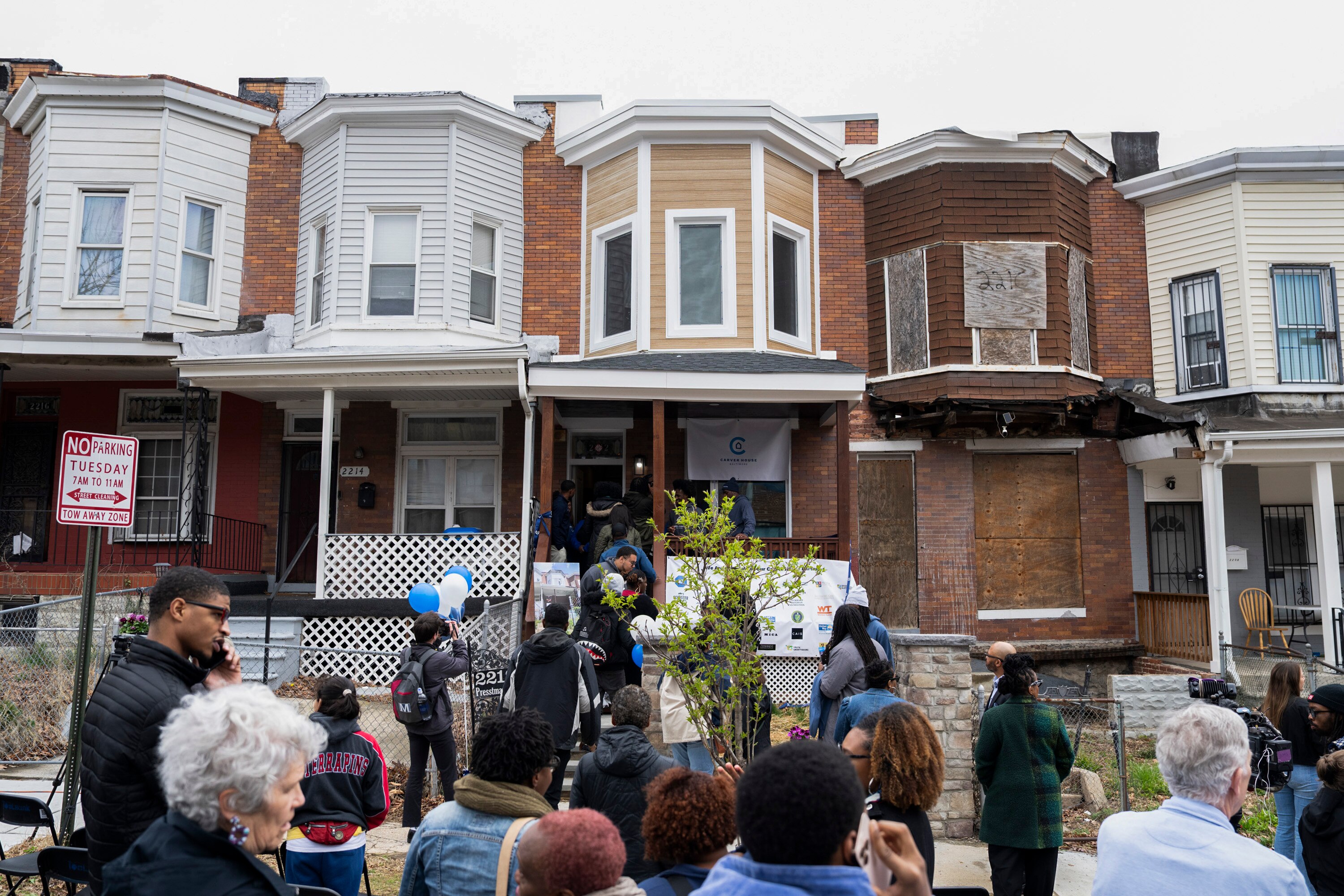 Requity, a work-based training program, holds a ribbon-cutting of the first home largely rehabbed by high school students.