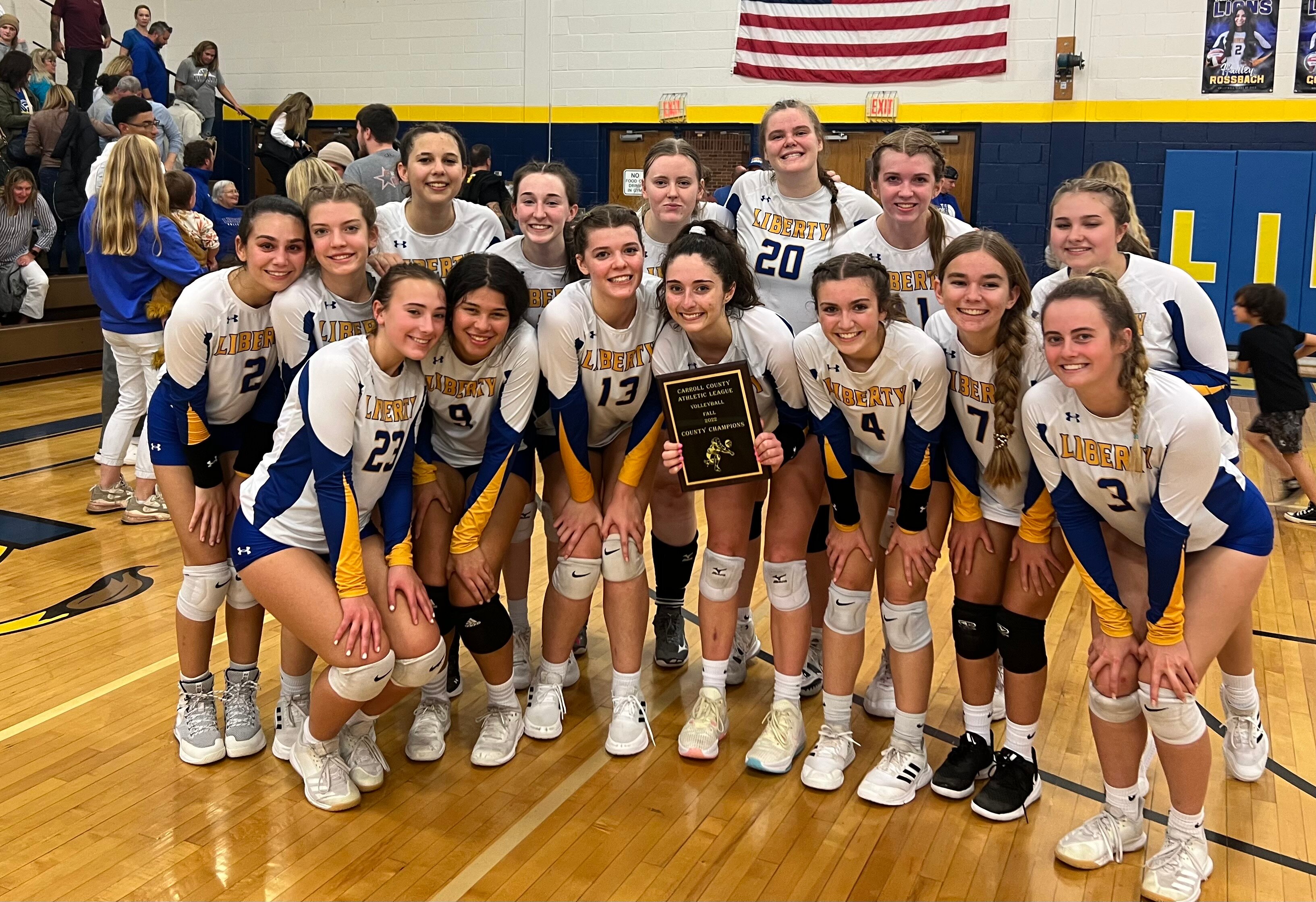 For the first since 2016, Liberty High is Carroll County volleyball champions. The undefeated and No. 9 Lions defeated 11th-ranked Westminster in four sets to clinch first in the Carroll County Athletic League;.