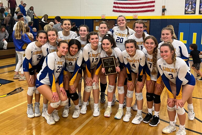 For the first since 2016, Liberty High is Carroll County volleyball champions. The undefeated and No. 9 Lions defeated 11th-ranked Westminster in four sets to clinch first in the Carroll County Athletic League;.