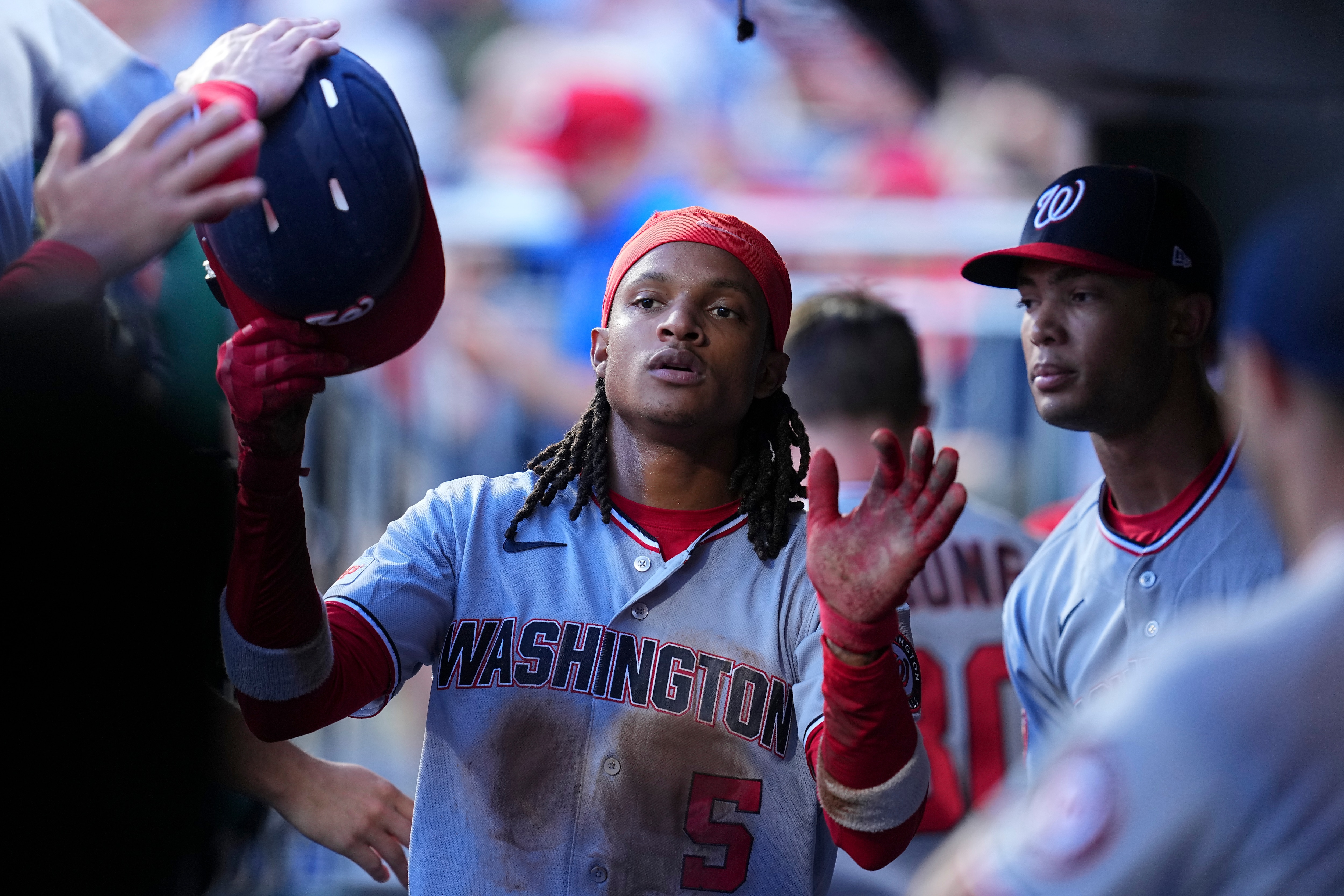 CJ Abrams had three hits and three RBIs Wednesday night in the Nationals’ 10-4 win.