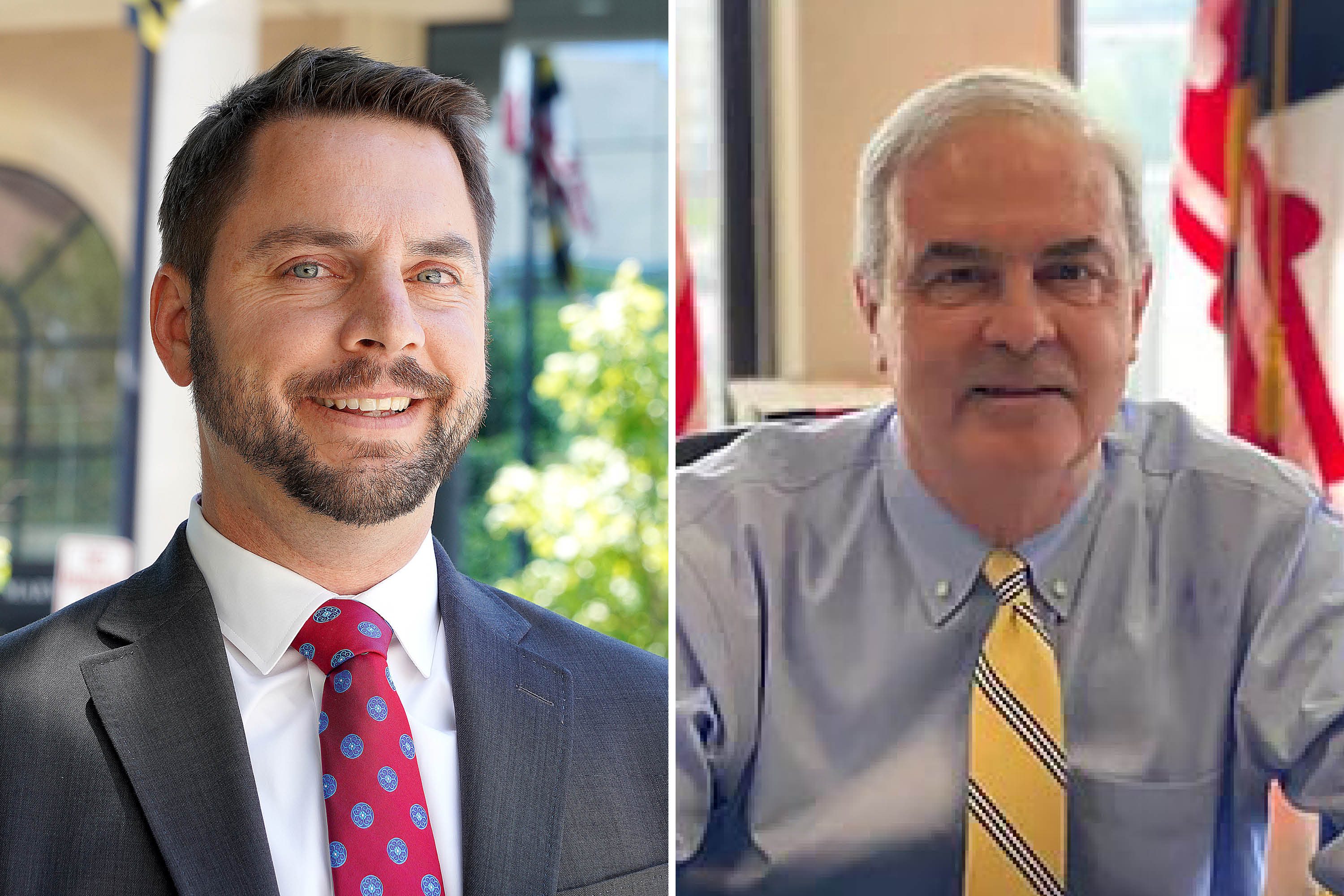 Robbie Leonard and Scott Shellenberger, candidates for Baltimore County State's Attorney.