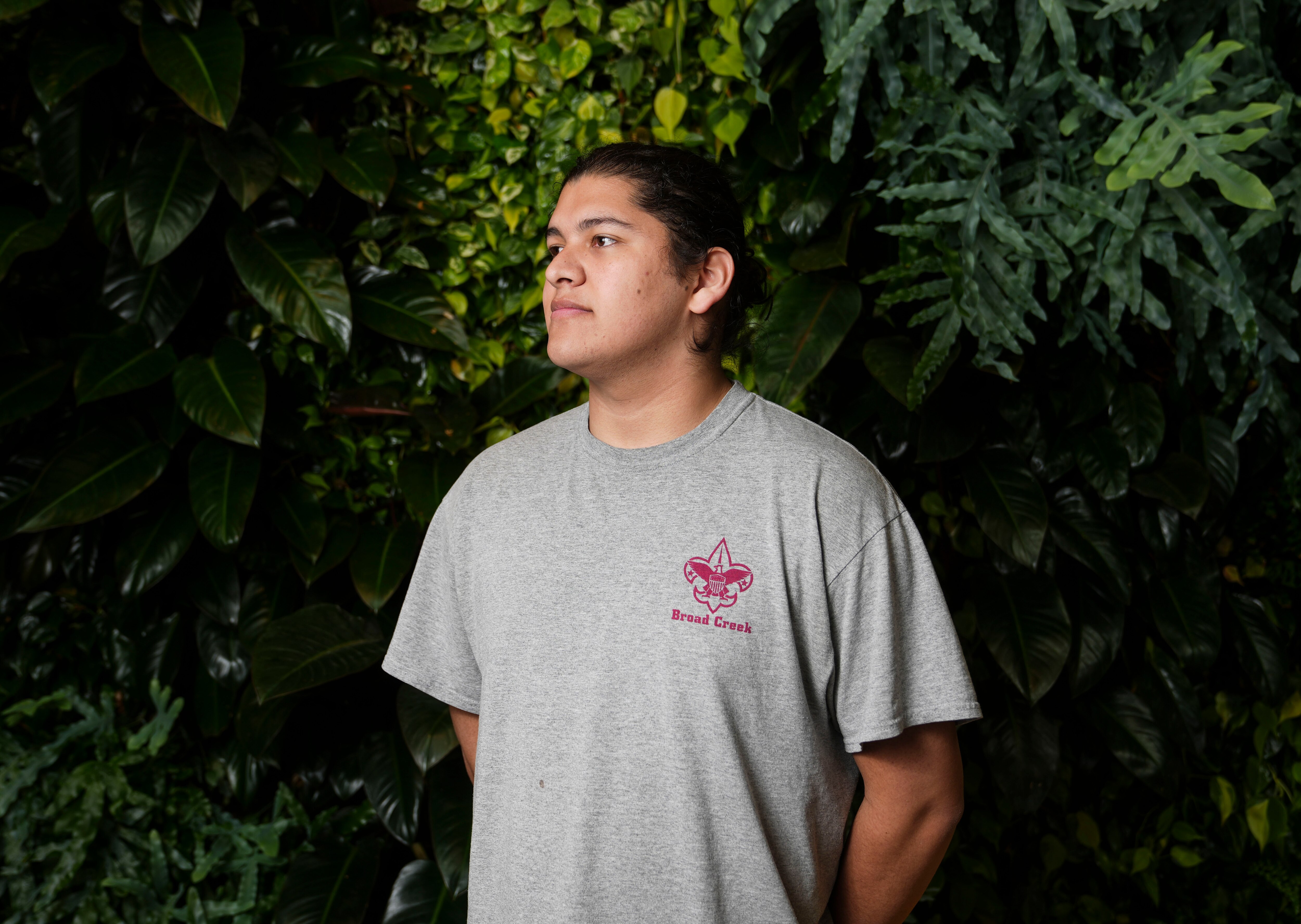 Adolfo Martinez is a junior at Loyola poses for a portrait on campus, in Baltimore, Monday, March 6, 2023.