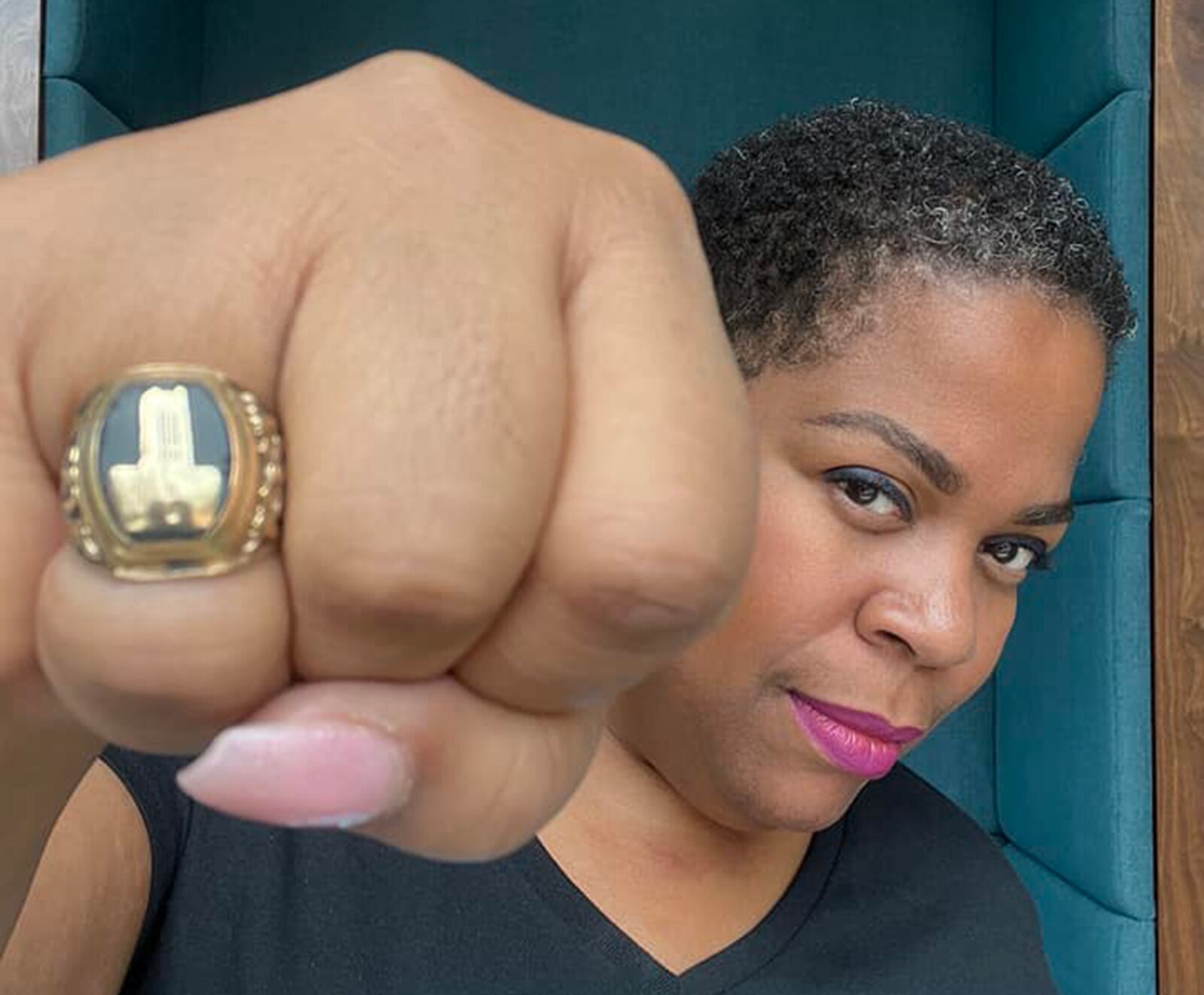 Caron LeNoir, Class of ’90, has worn her ring always, even when her finger swelled during her last pregnancy and it had to be cut off
