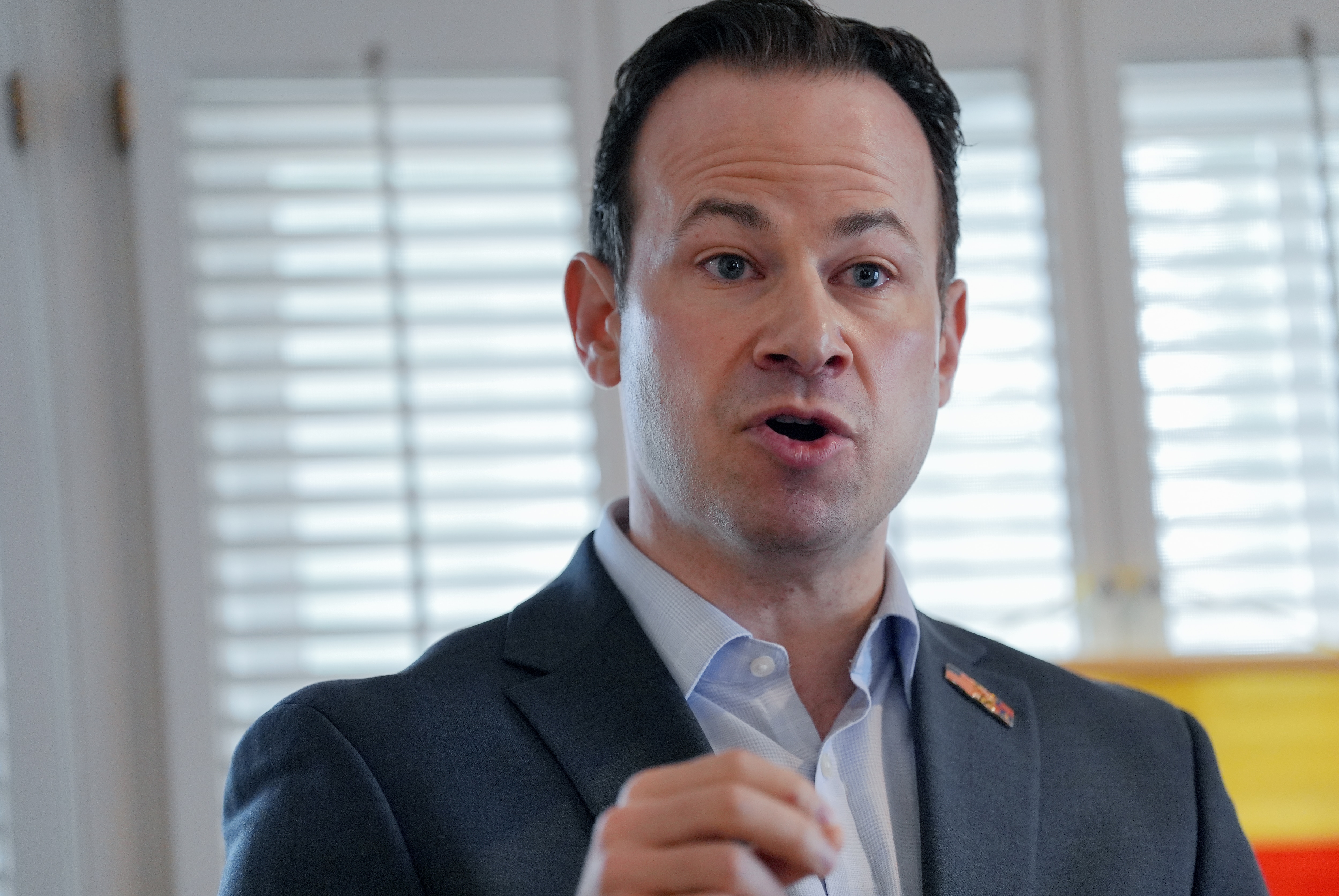 Montgomery County Council member and county executive candidate Andrew Friedson at a community event in Potomac on March 8.
