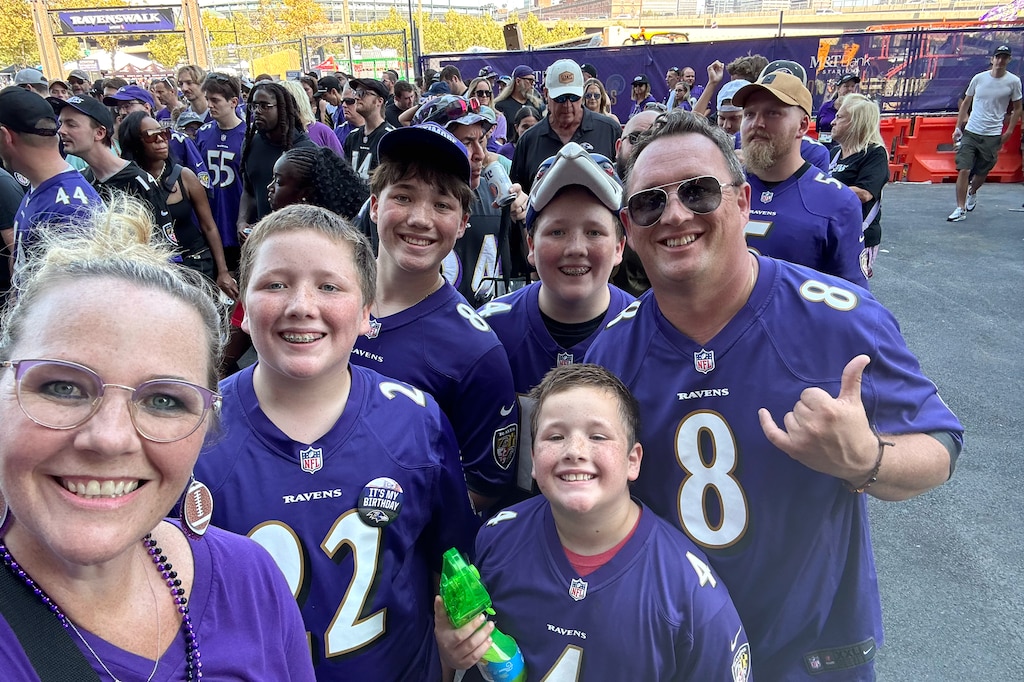 The O’Donoghue family at a Ravens game.