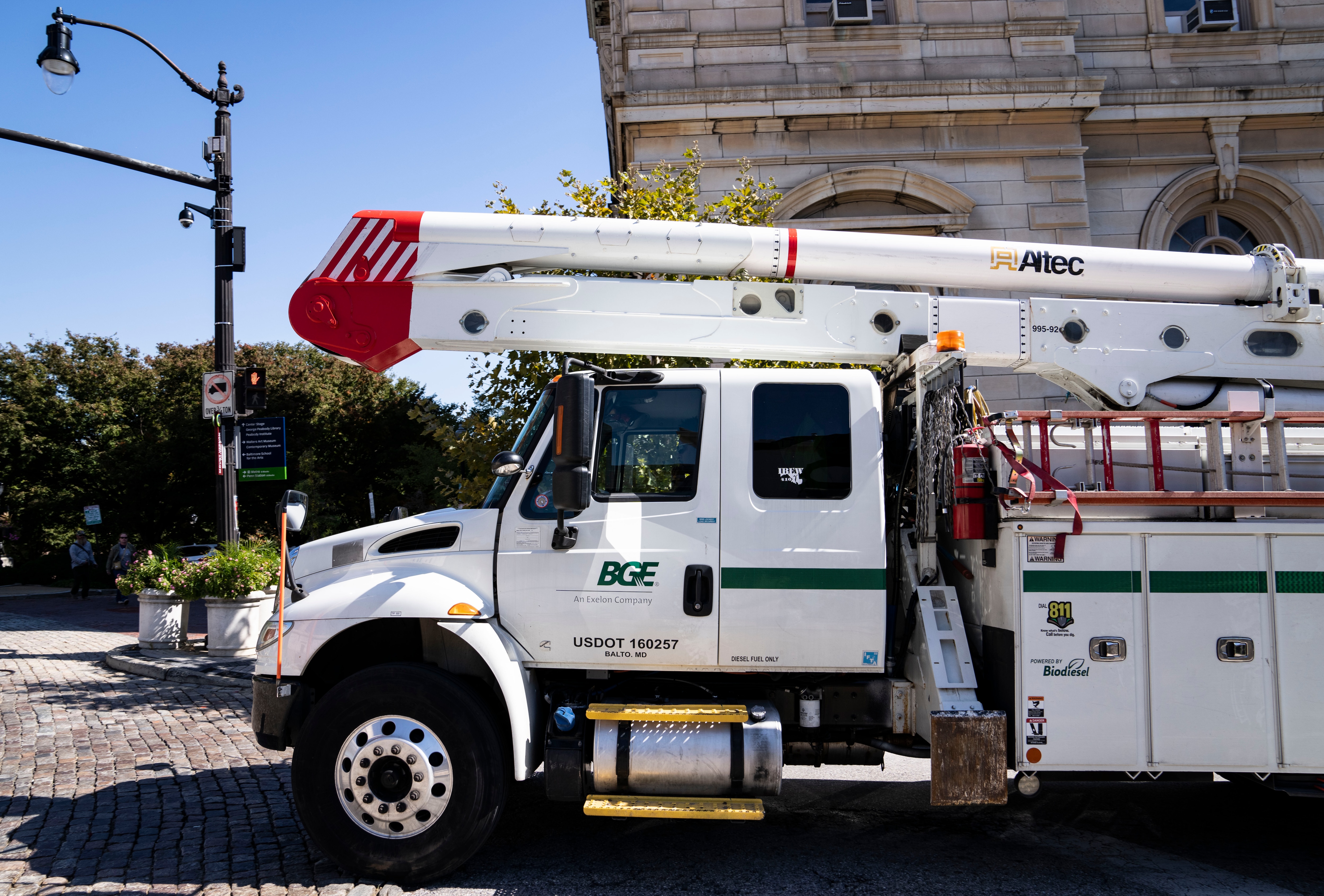 A BGE truck in Baltimore’s Mount Vernon neighborhood on Friday, Oct. 14, 2022.