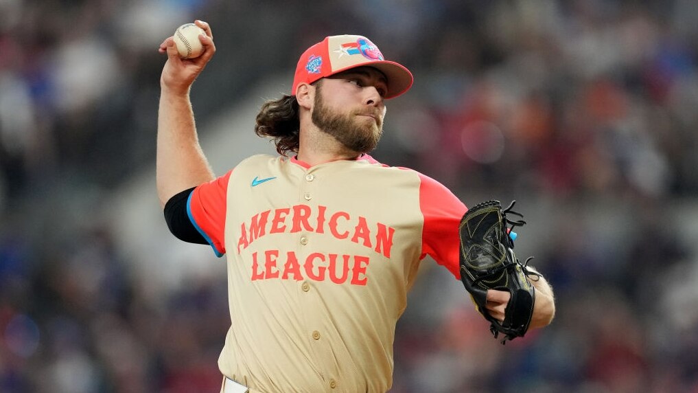 ARLINGTON, TEXAS - JULY 16: Corbin Burnes #39 of the Baltimore Orioles pitches in the first inning during the 94th MLB All-Star Game presented by Mastercard at Globe Life Field on July 16, 2024 in Arlington, Texas. (Photo by Sam Hodde/Getty Images)