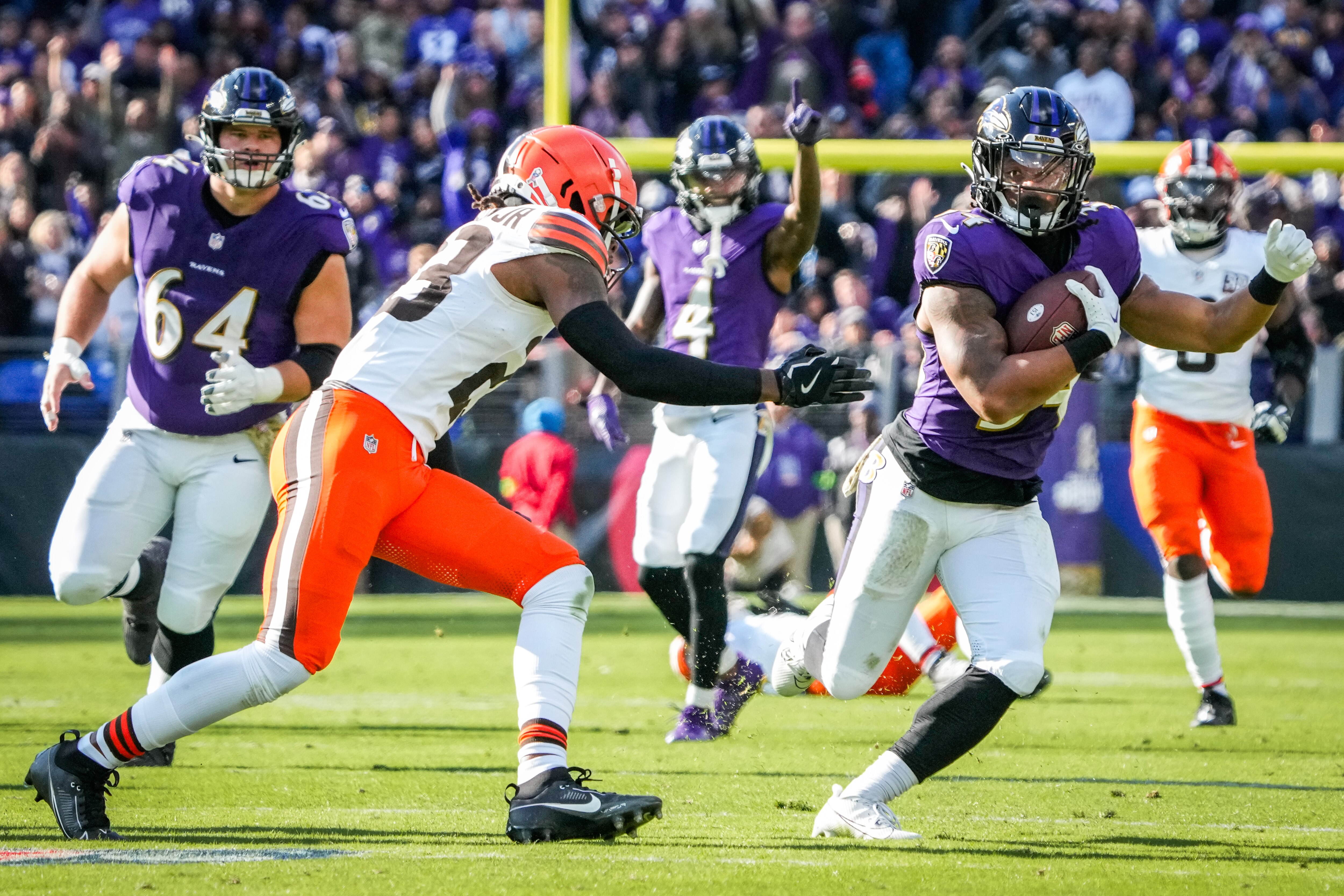 Ravens running back Keaton Mitchell ran 47 times for 396 yards last season.