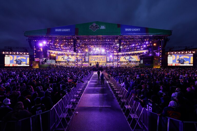 Fans watch during the second round of the NFL football draft, Friday, April 25, 2025, in Green Bay, Wis.