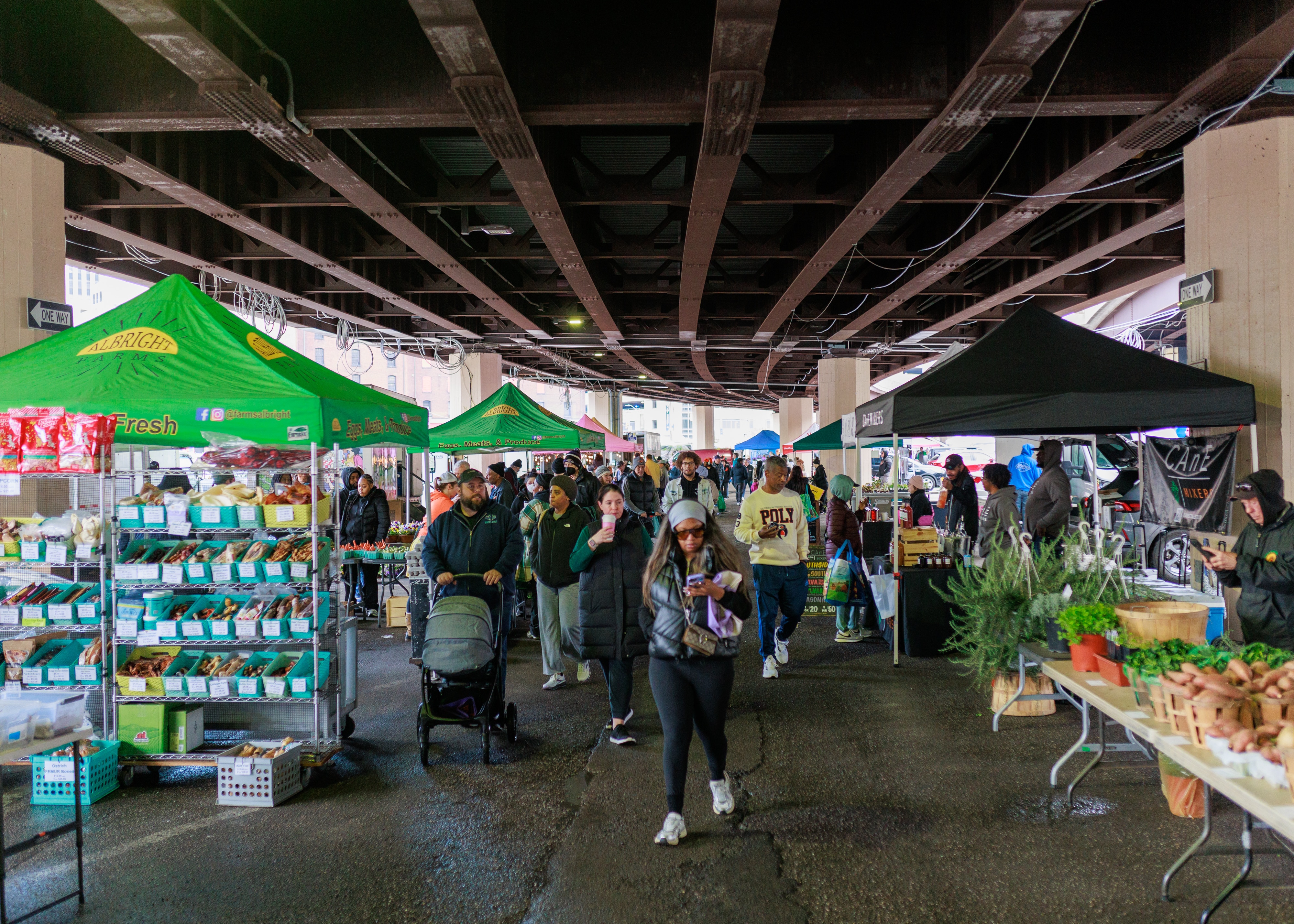 Vendors display their wares on the opening day of the Baltimore Farmers’ Market.
