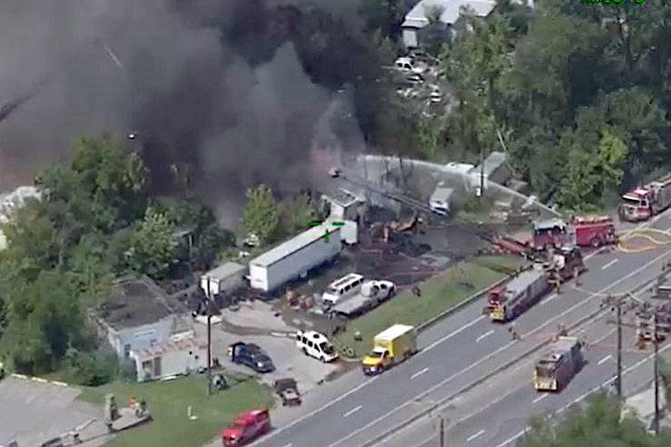 TUESDAY, JUNE 30, 2026 - A 2nd alarm commercial trailer fire erupted on the 7800 block of Pulaski Highway in Rosedale on Tuesday.
