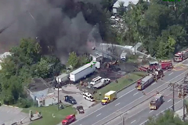 TUESDAY, JUNE 30, 2026 - A 2nd alarm commercial trailer fire erupted on the 7800 block of Pulaski Highway in Rosedale on Tuesday.