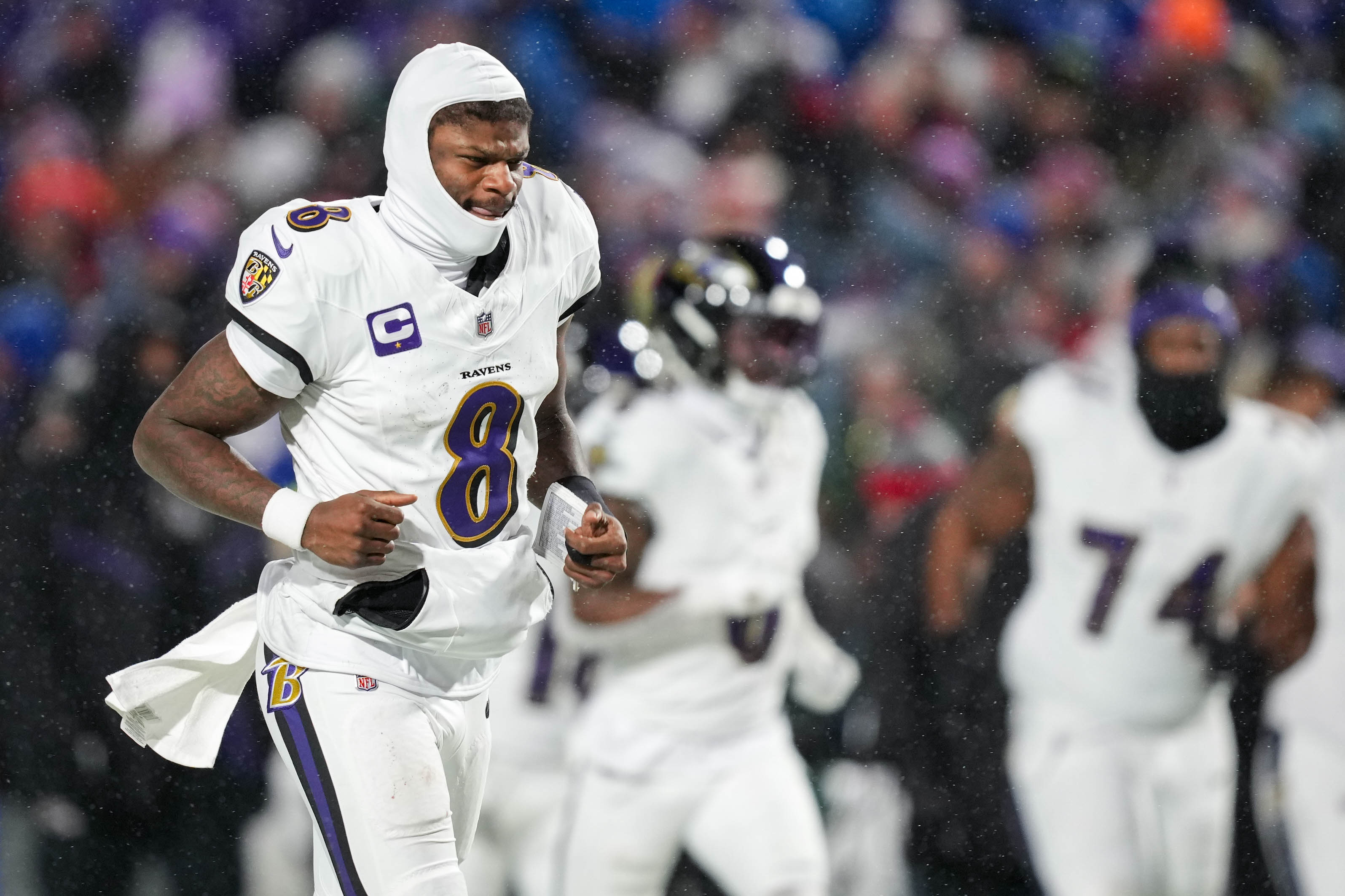 Lamar Jackson threw an interception and lost a fumble in the Ravens’ 27-25 playoff loss.