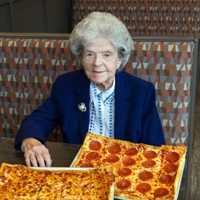 Ledo Pizza cofounder Thelma Beall sampled the fare at her nearby Ledo branch once a week.