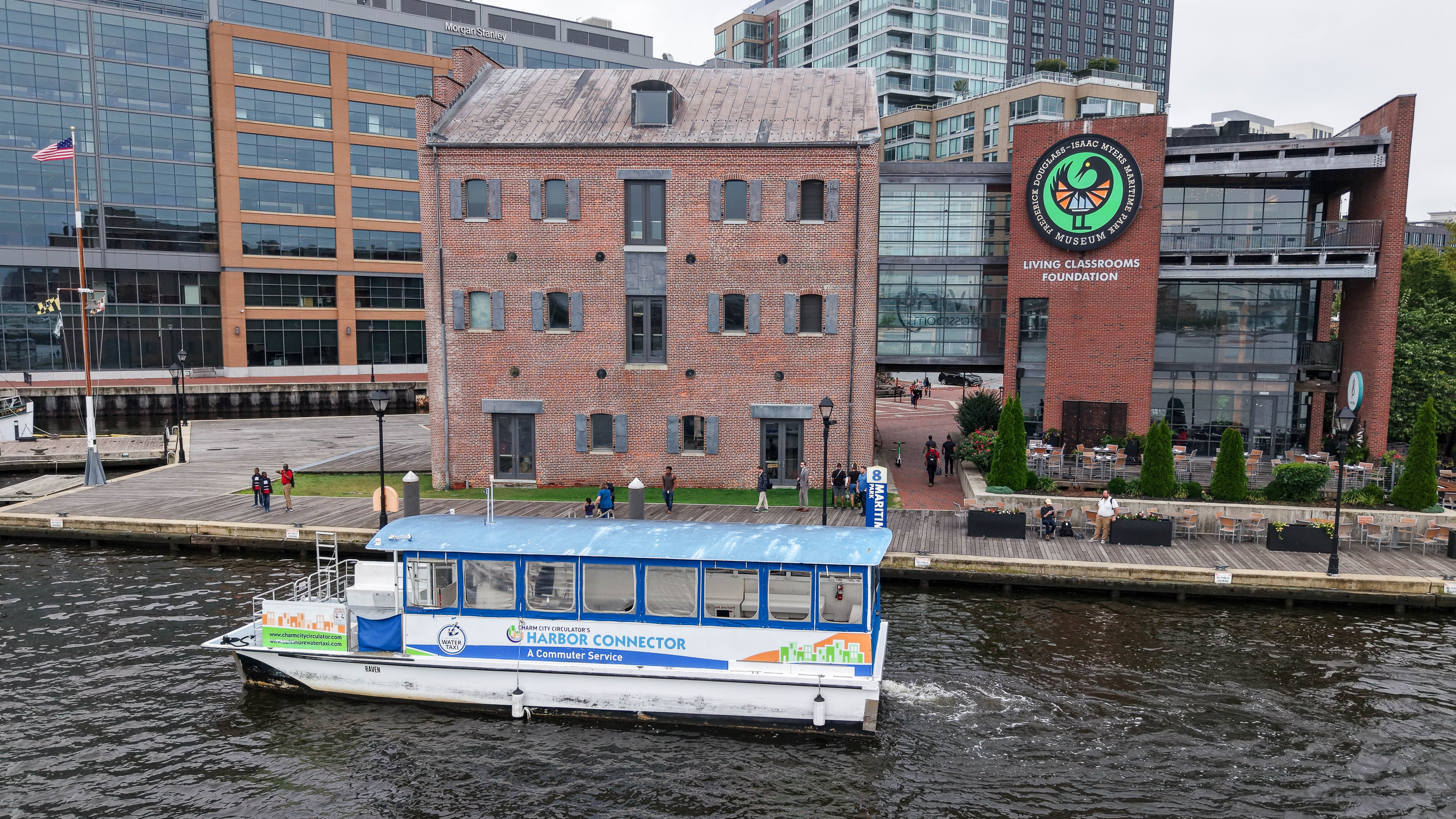 The Harbor Connector picks up passengers in the Inner Harbor last summer. Adjusted routes and trip times for the Connector — a network of three free boat routes often colloquially referred to as the water taxi — will take effect March 2. 