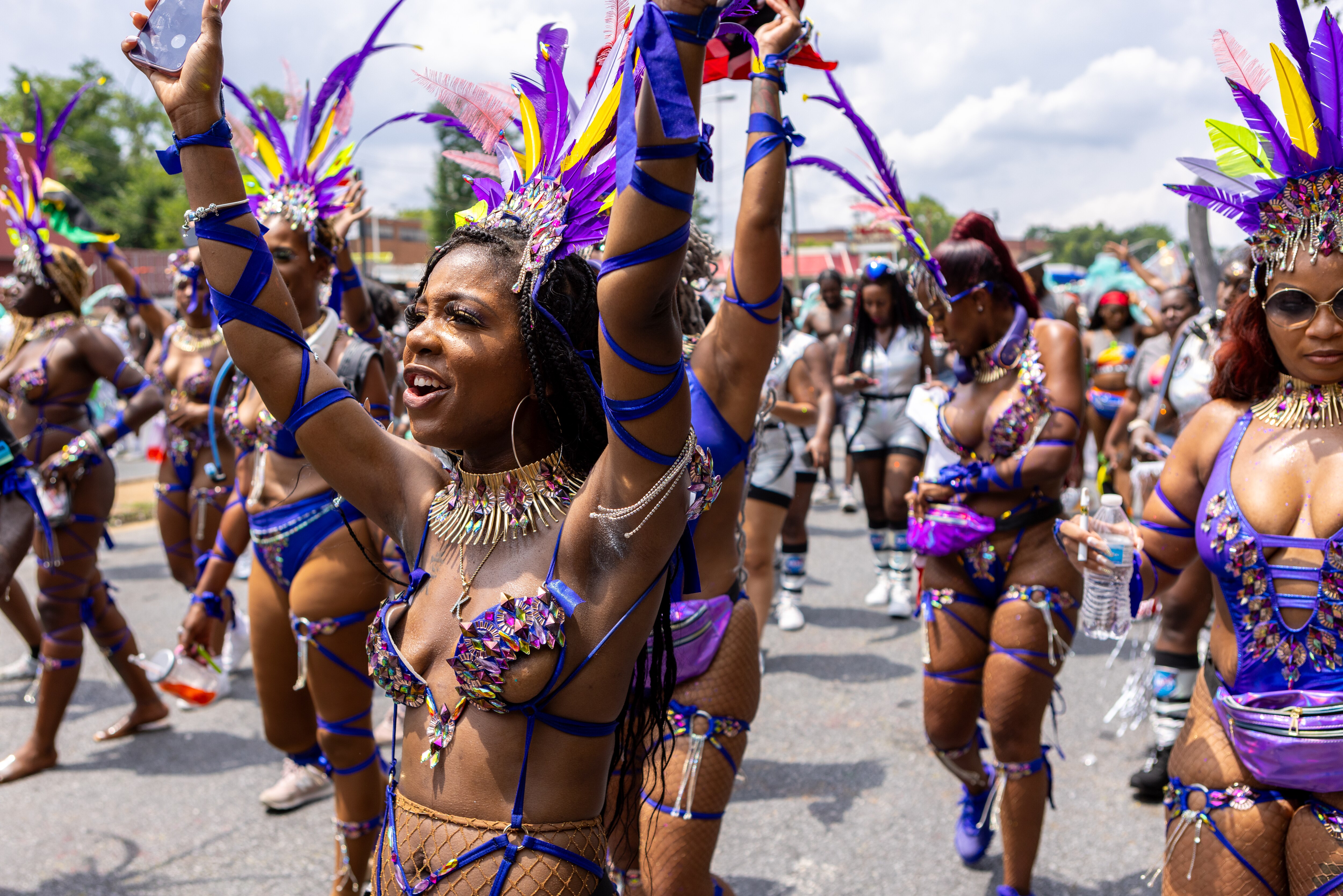 Mas players celebrating during the annual Baltimore Washington ONE Carnival in Baltimore, MD on Saturday, July 8, 2023.