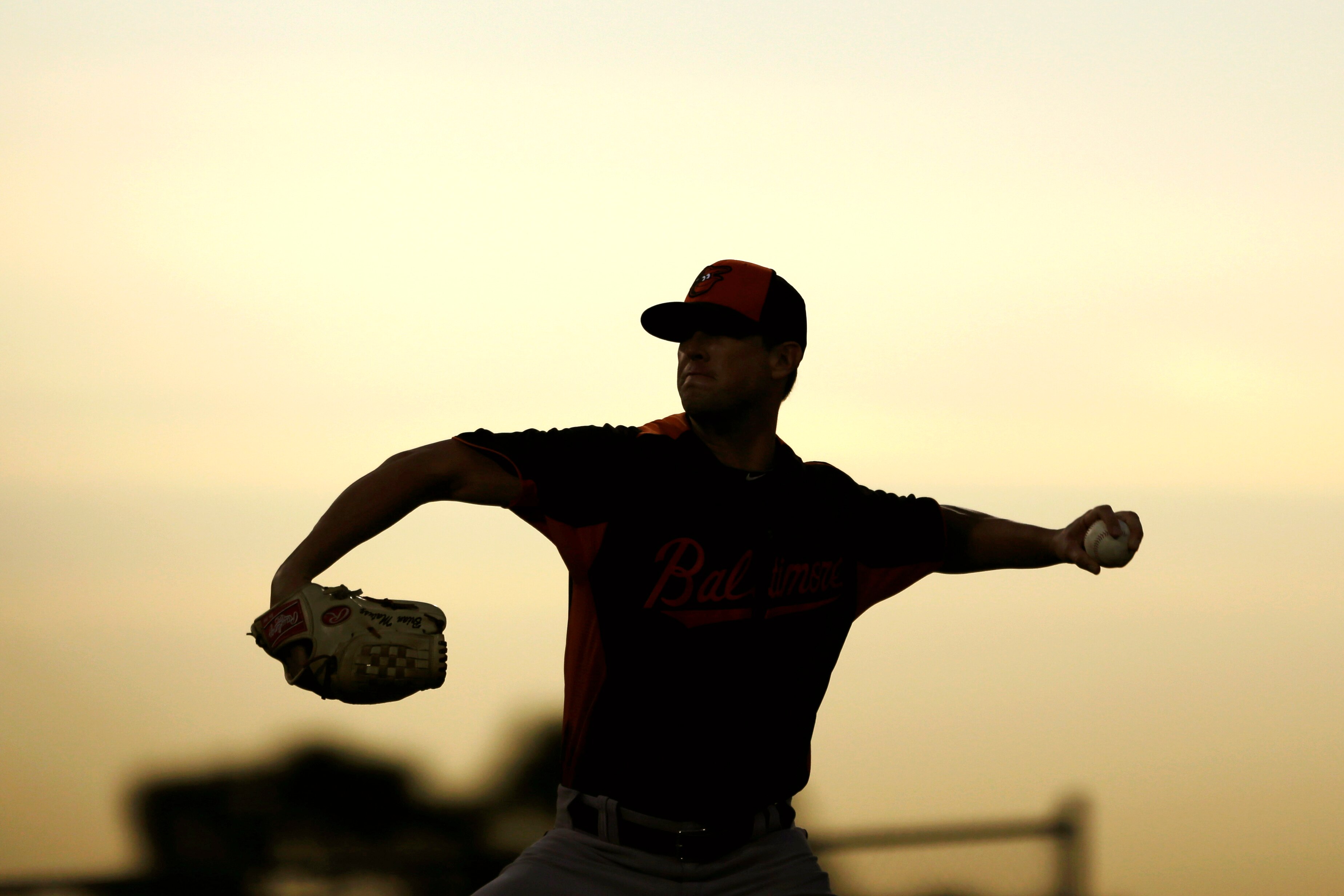 Baltimore Orioles starting pitcher Brian Matusz works in the second inning of a spring training exhibition baseball game against the Minnesota Twins, Wednesday, March 13, 2013, in Fort Myers, Fla.